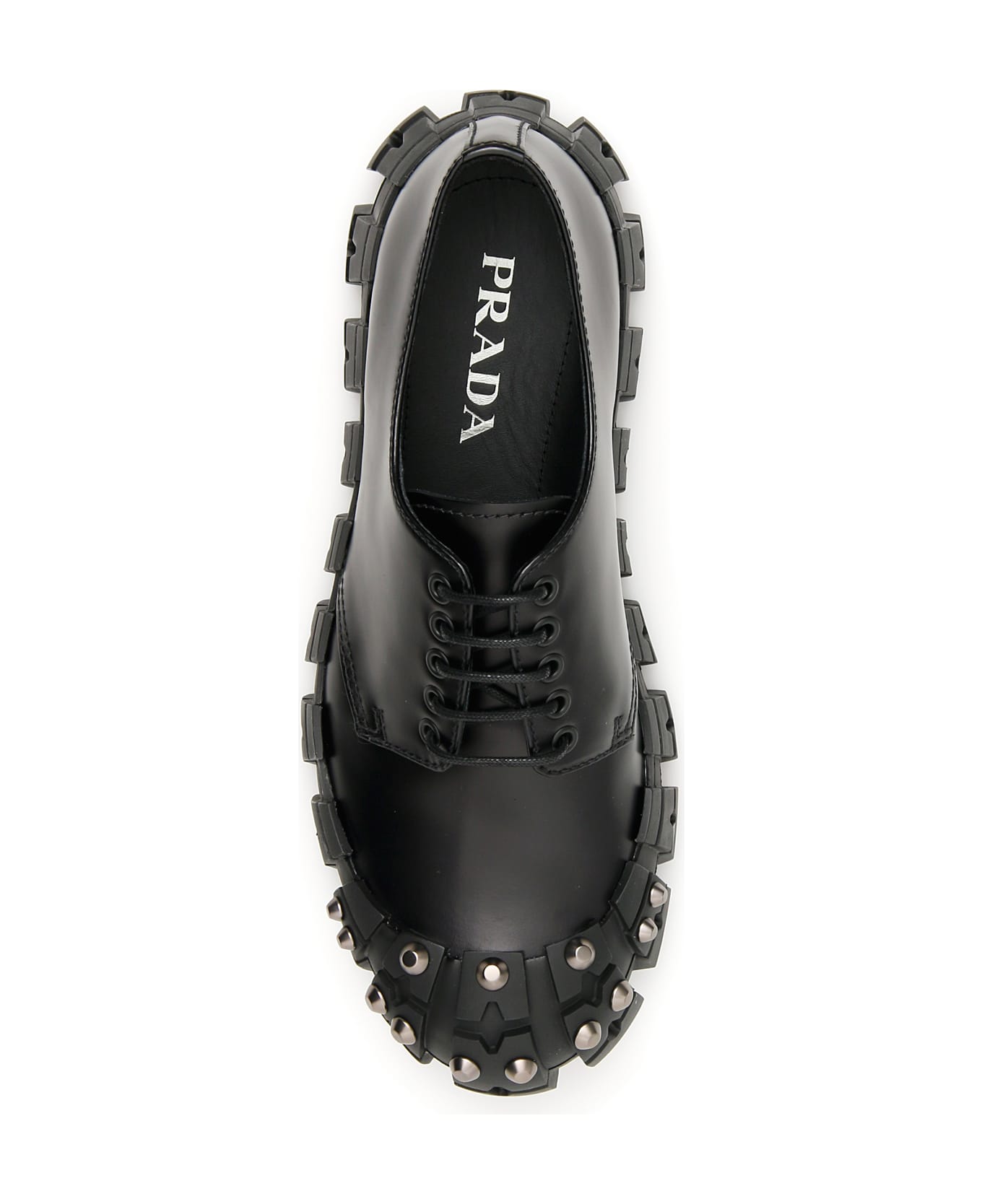 Prada Studded Derby Lace-ups - NERO (Black)