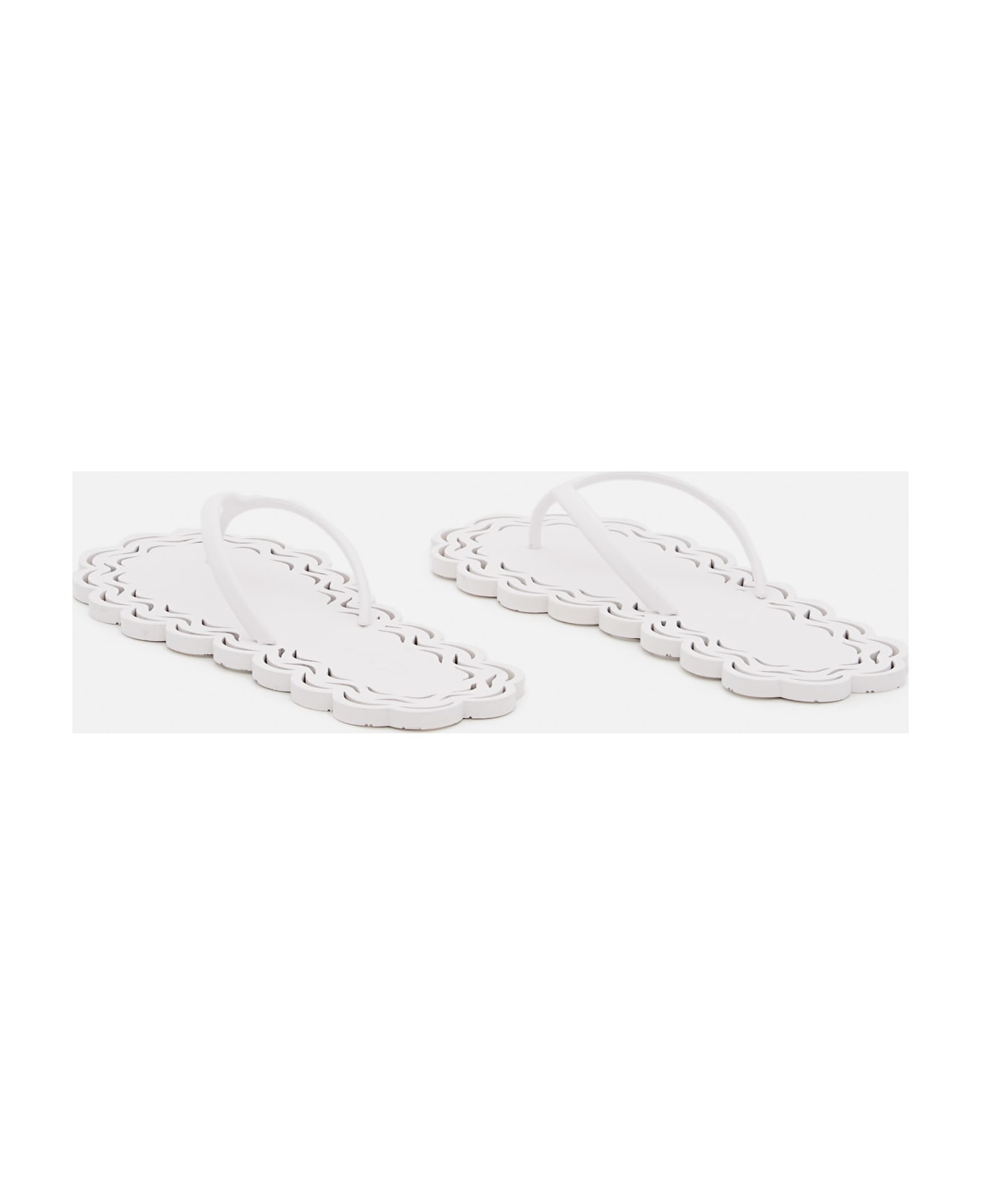 Carlotha Ray Laser-cut Recycled Rubber Flip Flops - White