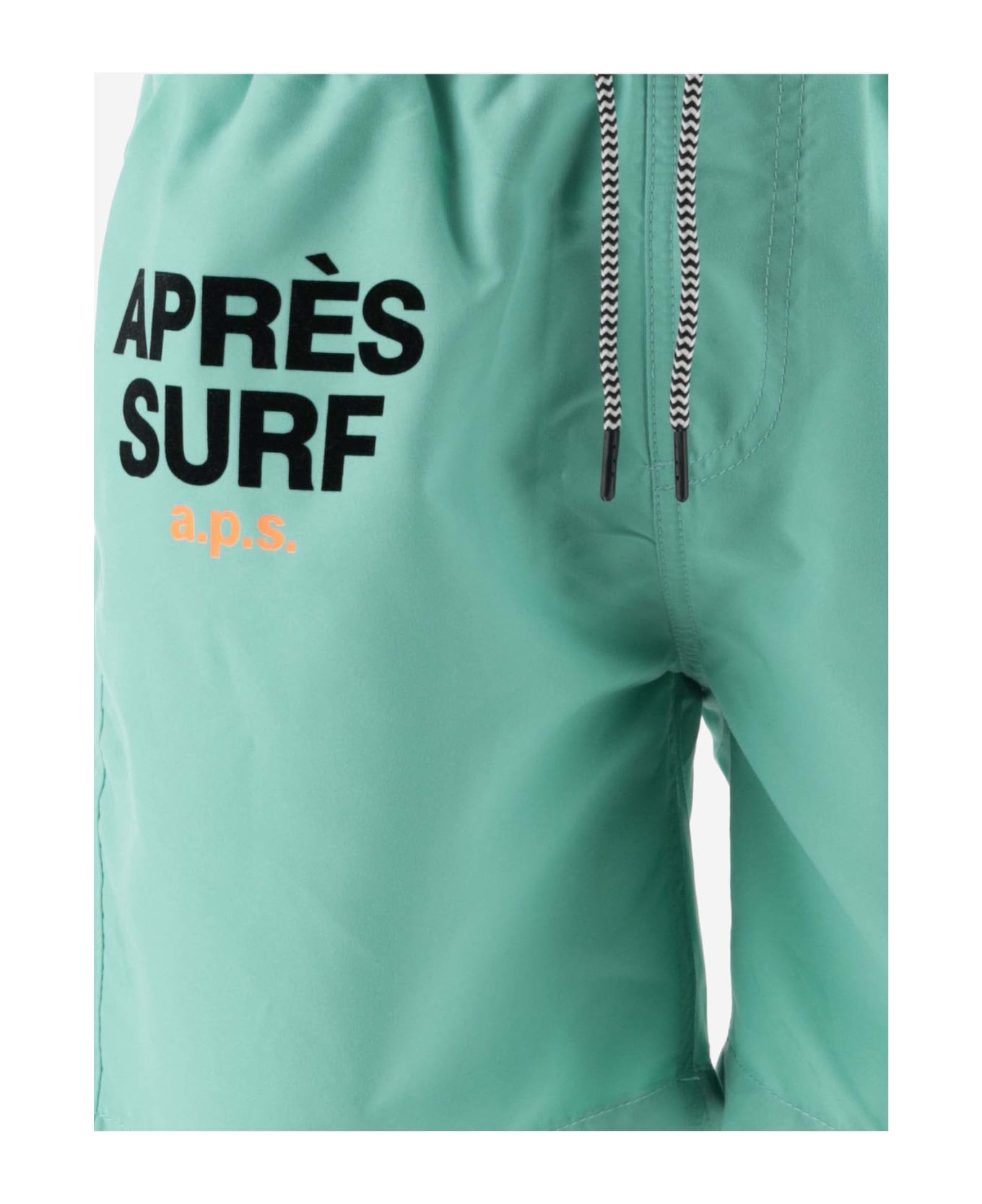 Apres Surf Nylon Swimsuit With Logo - Turquoise
