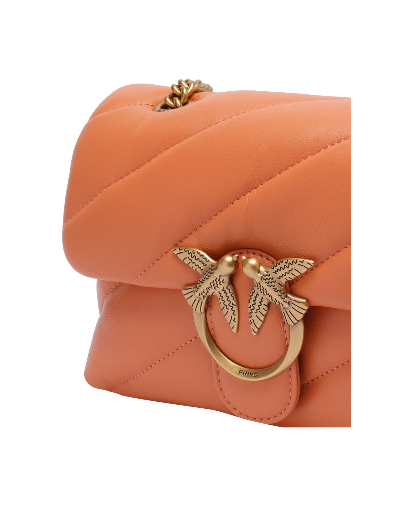 Pinko Mini Love Puffer Crossbody Bag - Orange