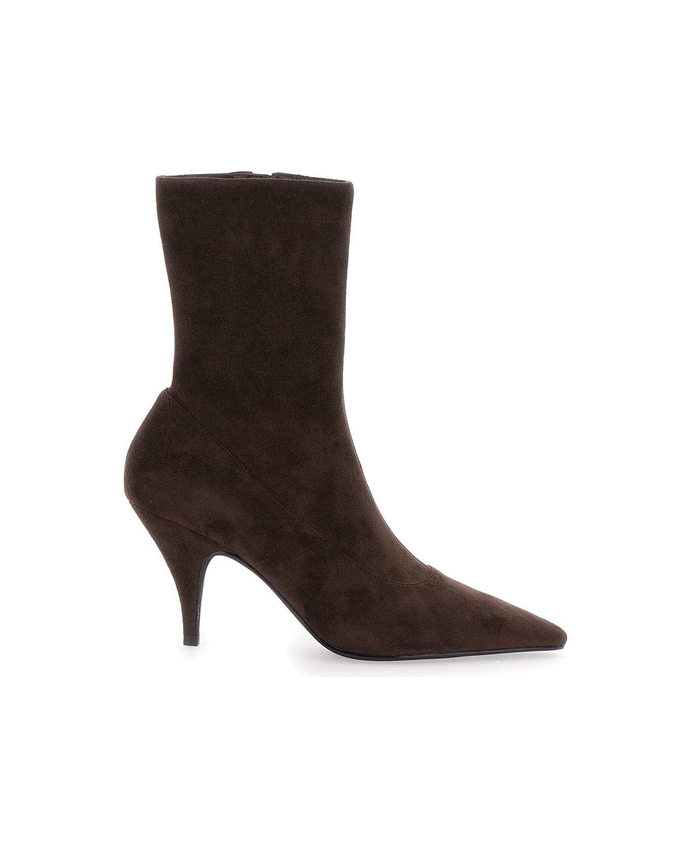 Jeffrey Campbell Brown Ankle Boots With Pointed Toe In Leather Woman - Brown