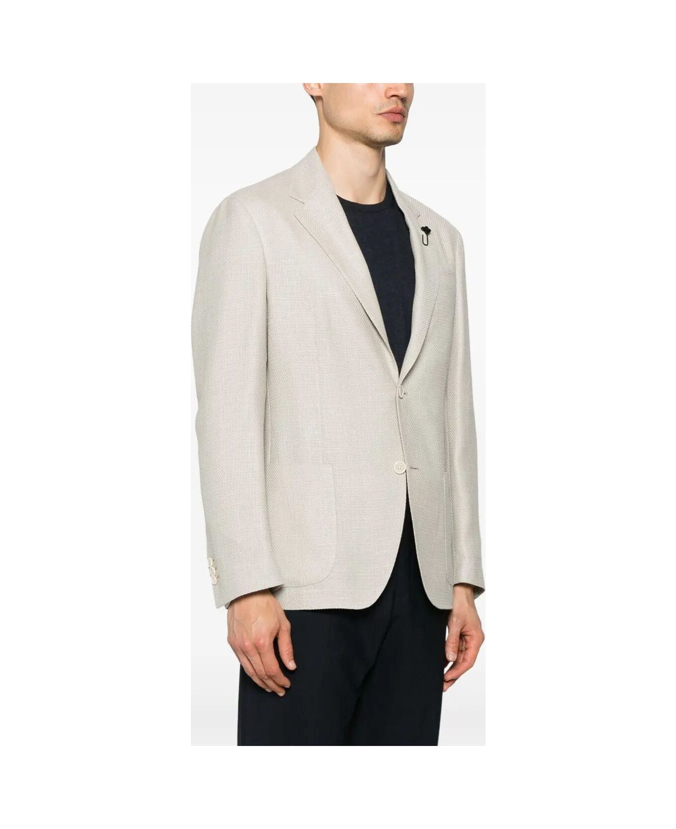 Lardini Single-breasted Blazer Jacket - Beige