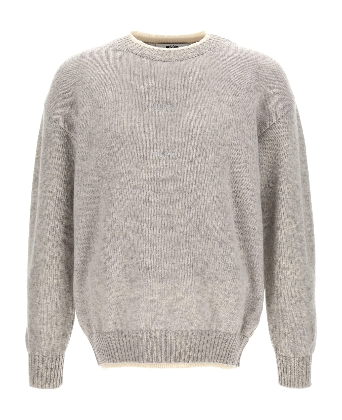 MSGM Logo Embroidery Sweater - Gray