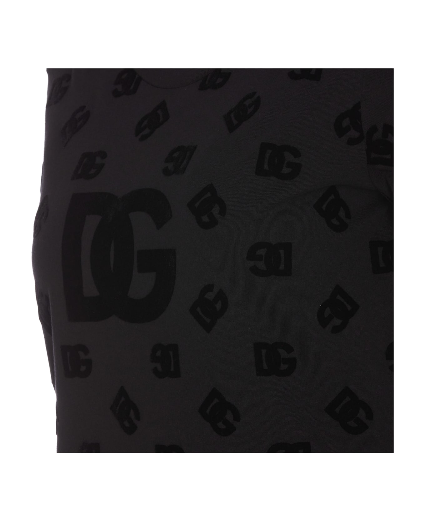 Dolce & Gabbana All Over Flocked Dg Logo T-shirt