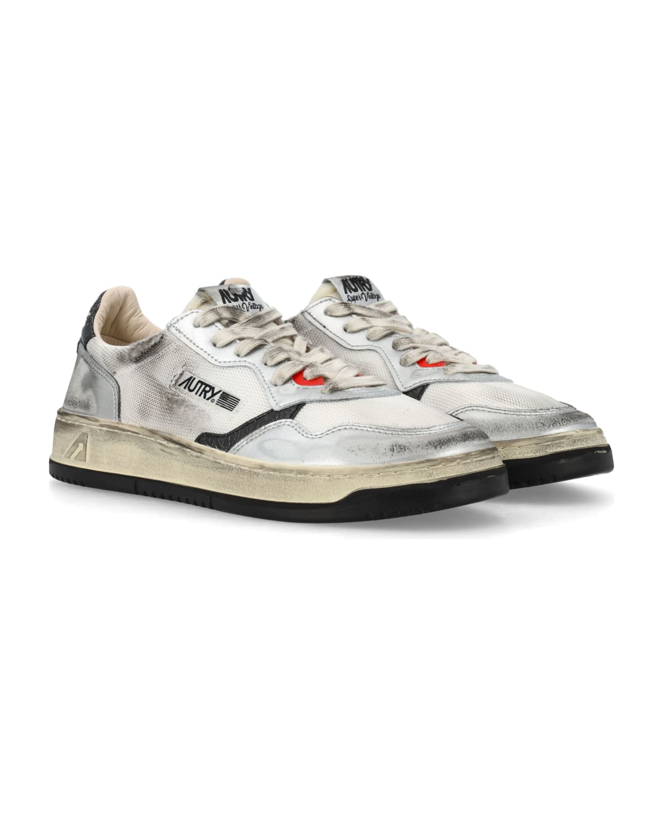 Autry Medalist Super Vintage Low Sneakers - SILVER WHITE