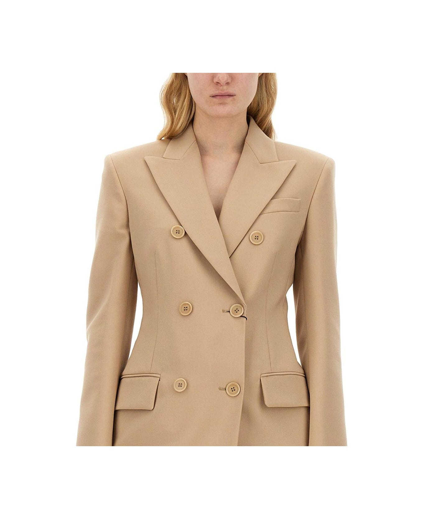 SportMax Double-breasted Long-sleeved Blazer - Black