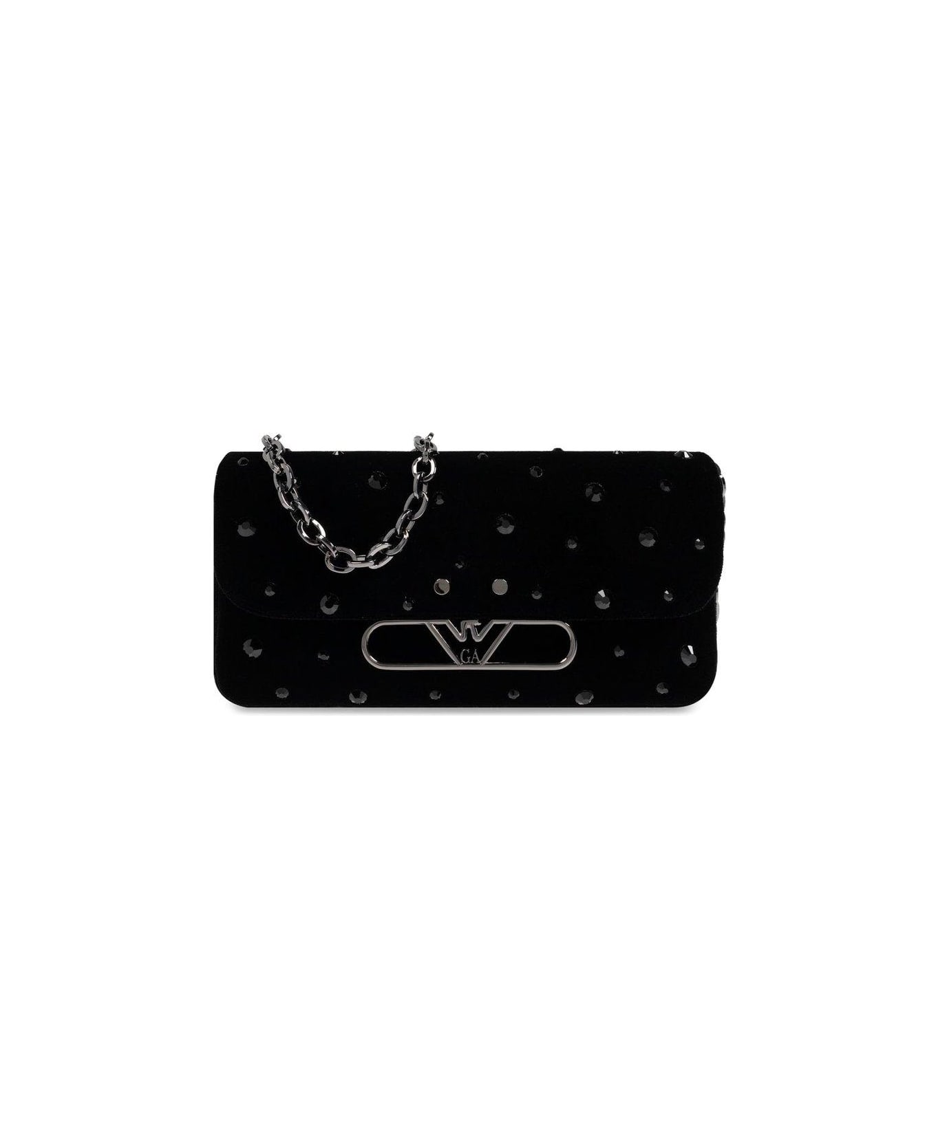 Emporio Armani Velvet Shoulder Bag - Black