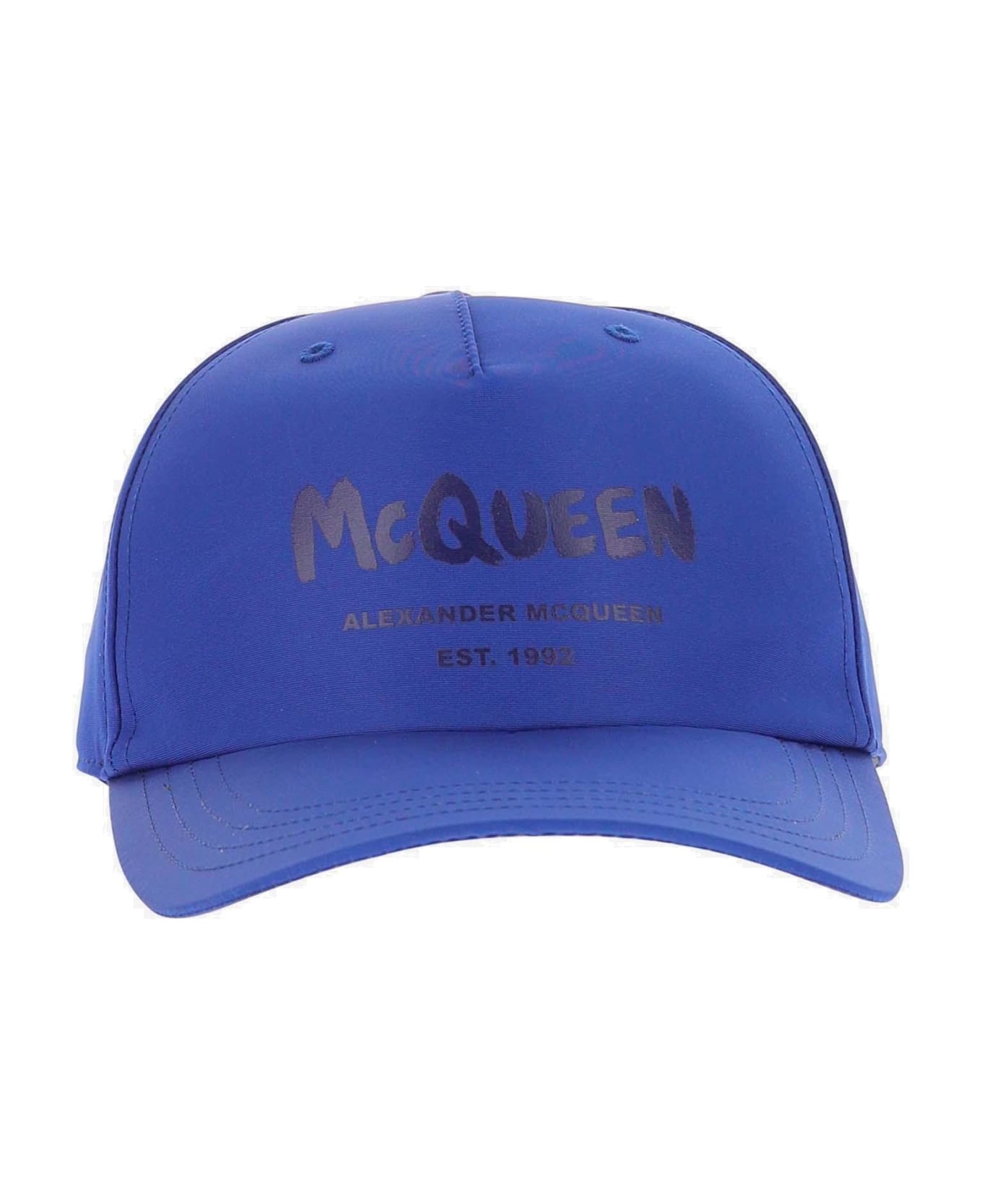 Alexander McQueen Logo Printed Baseball Cap - Bluette
