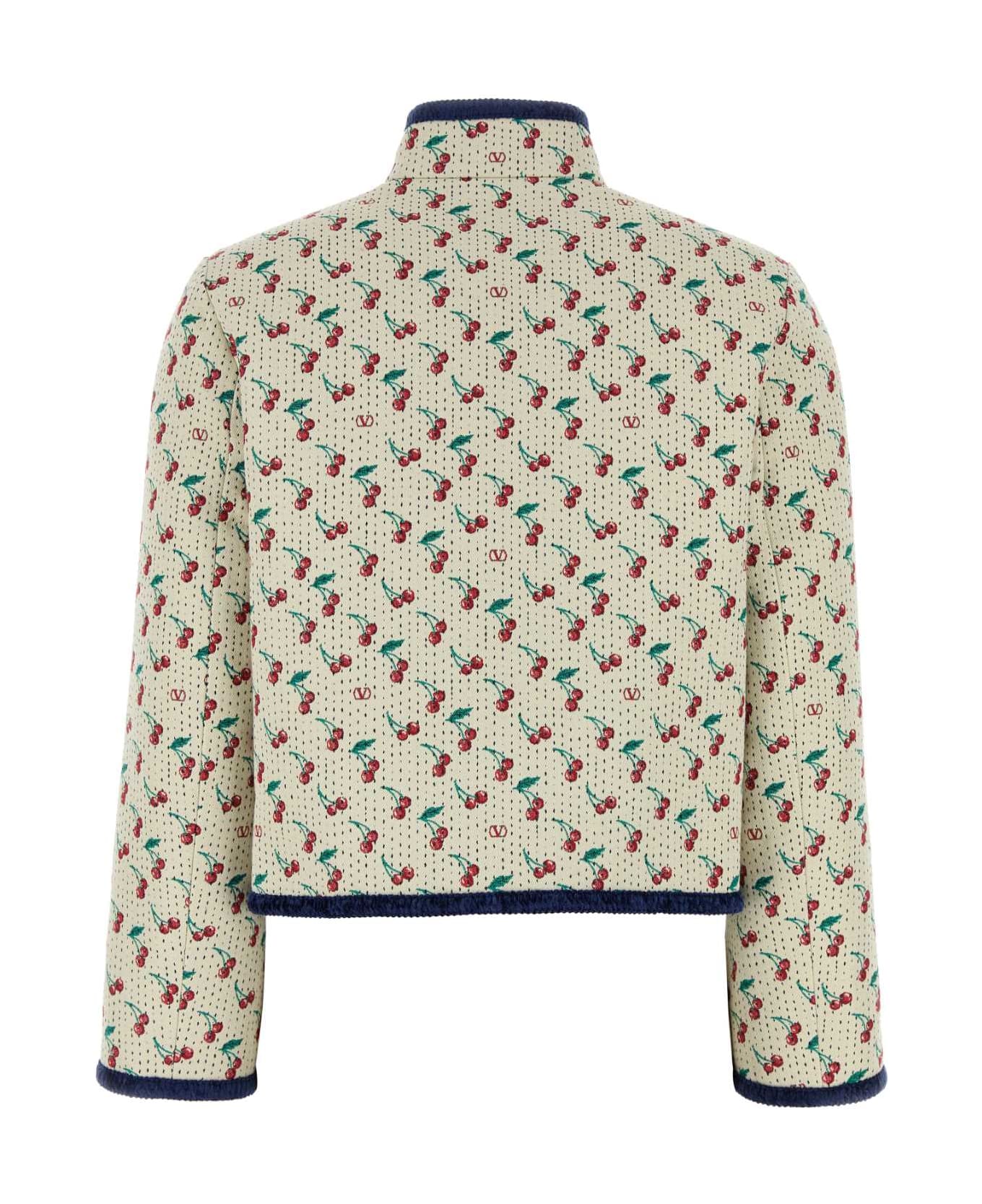 Valentino Garavani Embroidered Jacquard Jacket - BETULLACHERRYNAVY