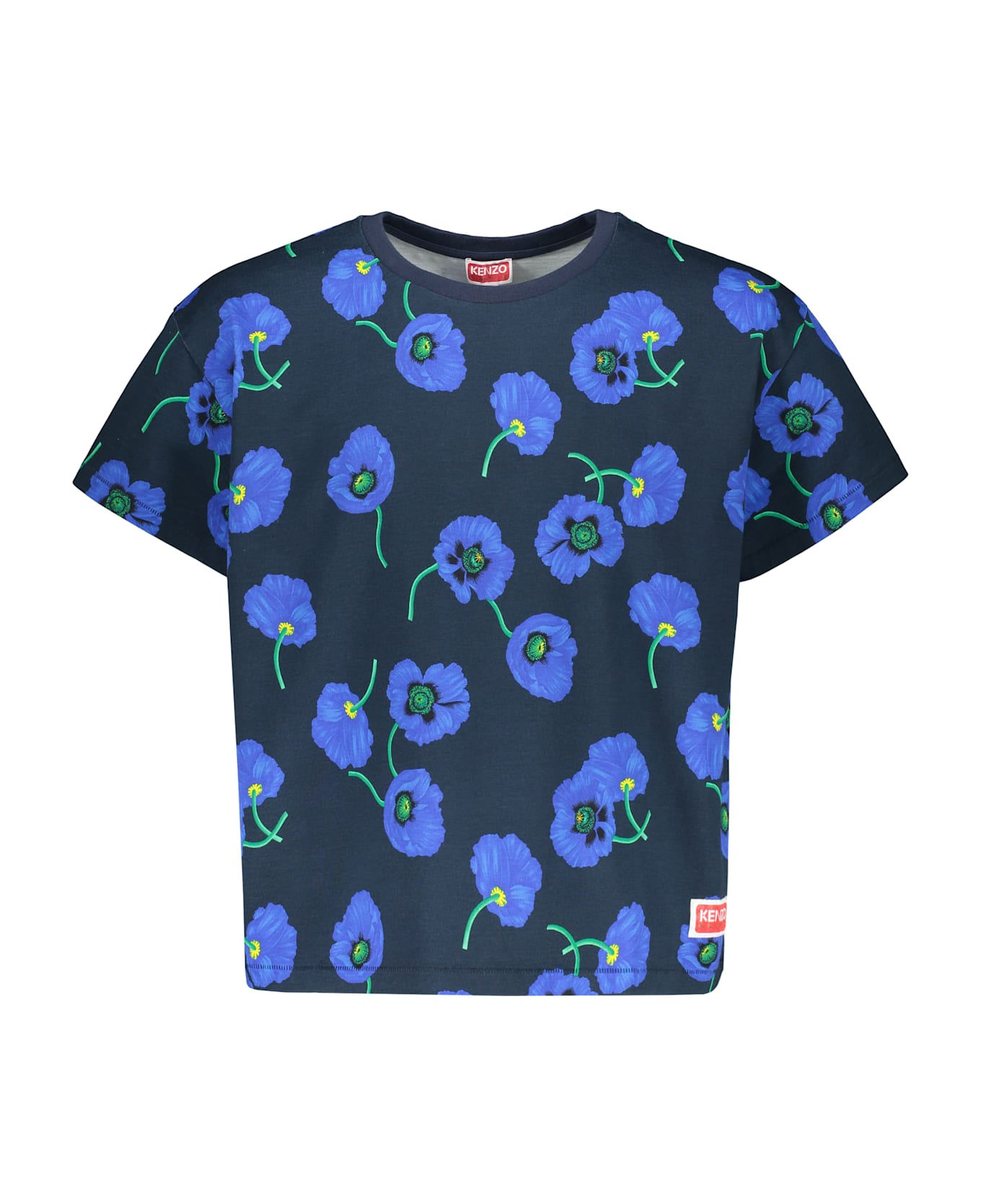 Kenzo Printed Cotton T-shirt - blue