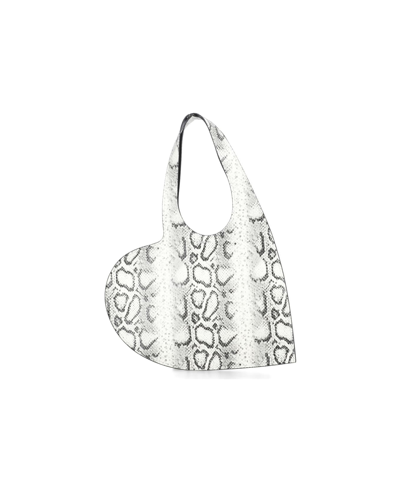 Coperni Snake Print Mini Heart Bag - Ivory