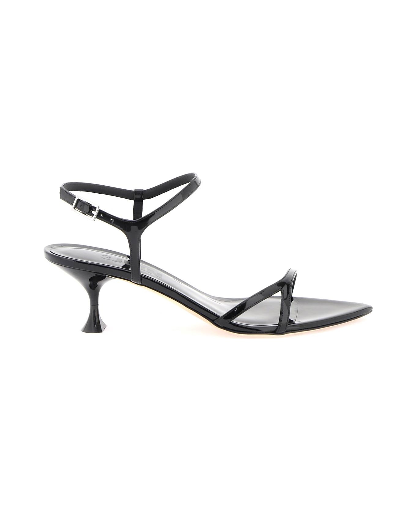 3JUIN Coral Patent Leather Sandals. - PATENT BLACK (Black)