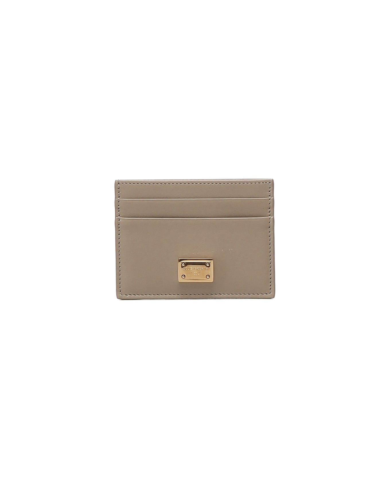 Dolce 
Gabbana Plongé Calfskin Card Holder - Beige