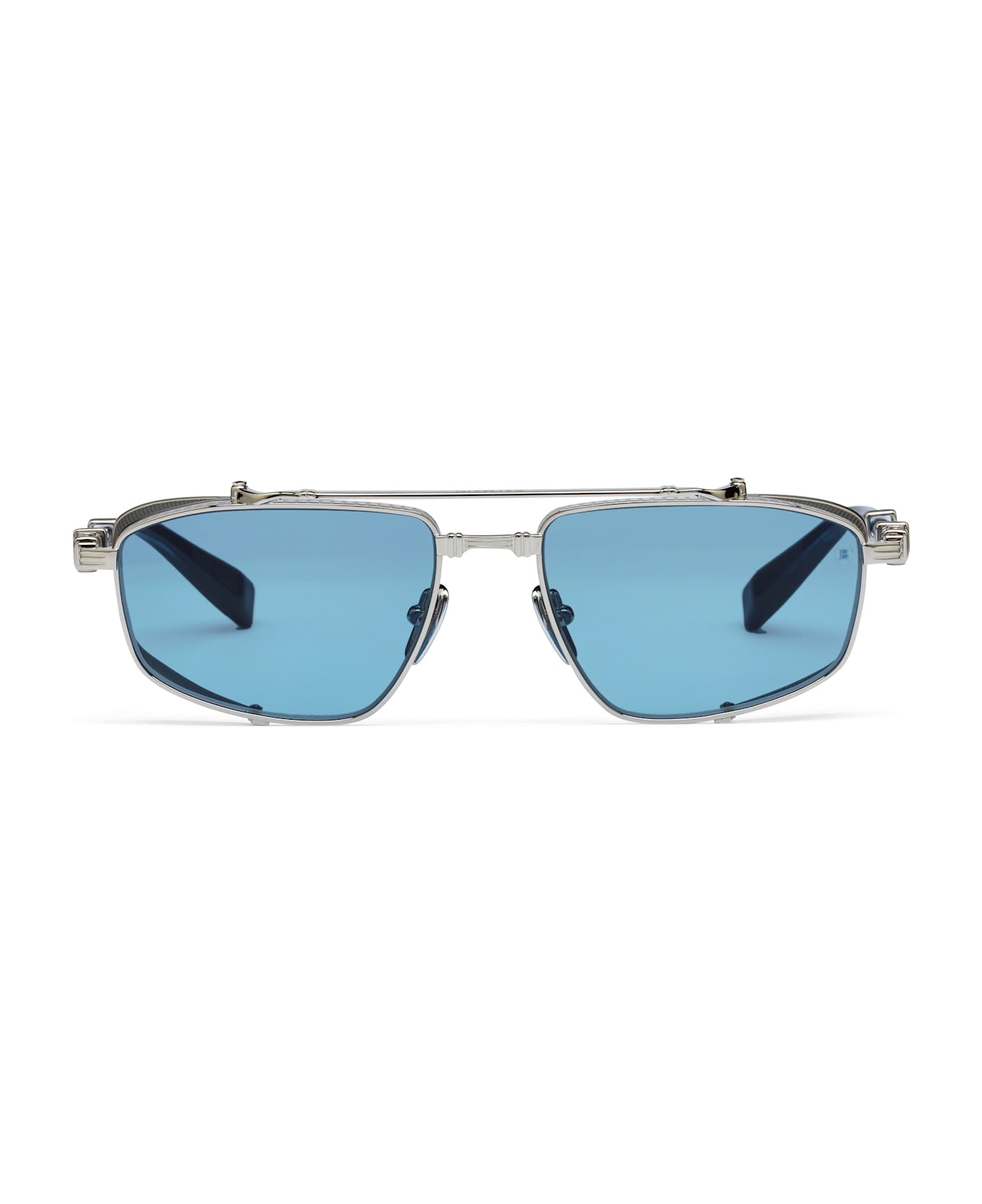 Balmain Brigade-v - Silver / Black Rhodium / Blue Swirl Sunglasses - Silver