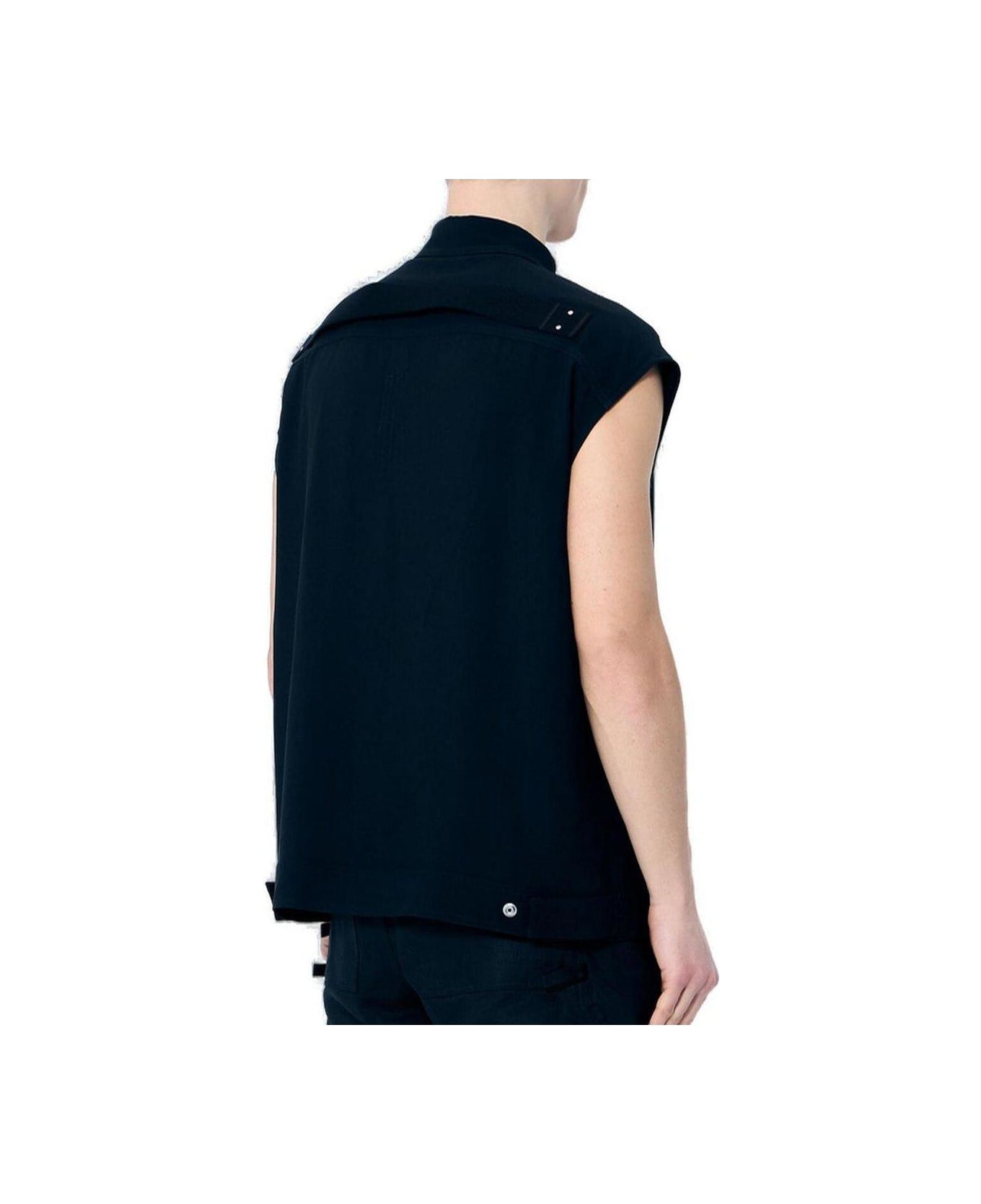 Rick Owens Hollywood Sleeveless Jumbo Outershirt - BLACK