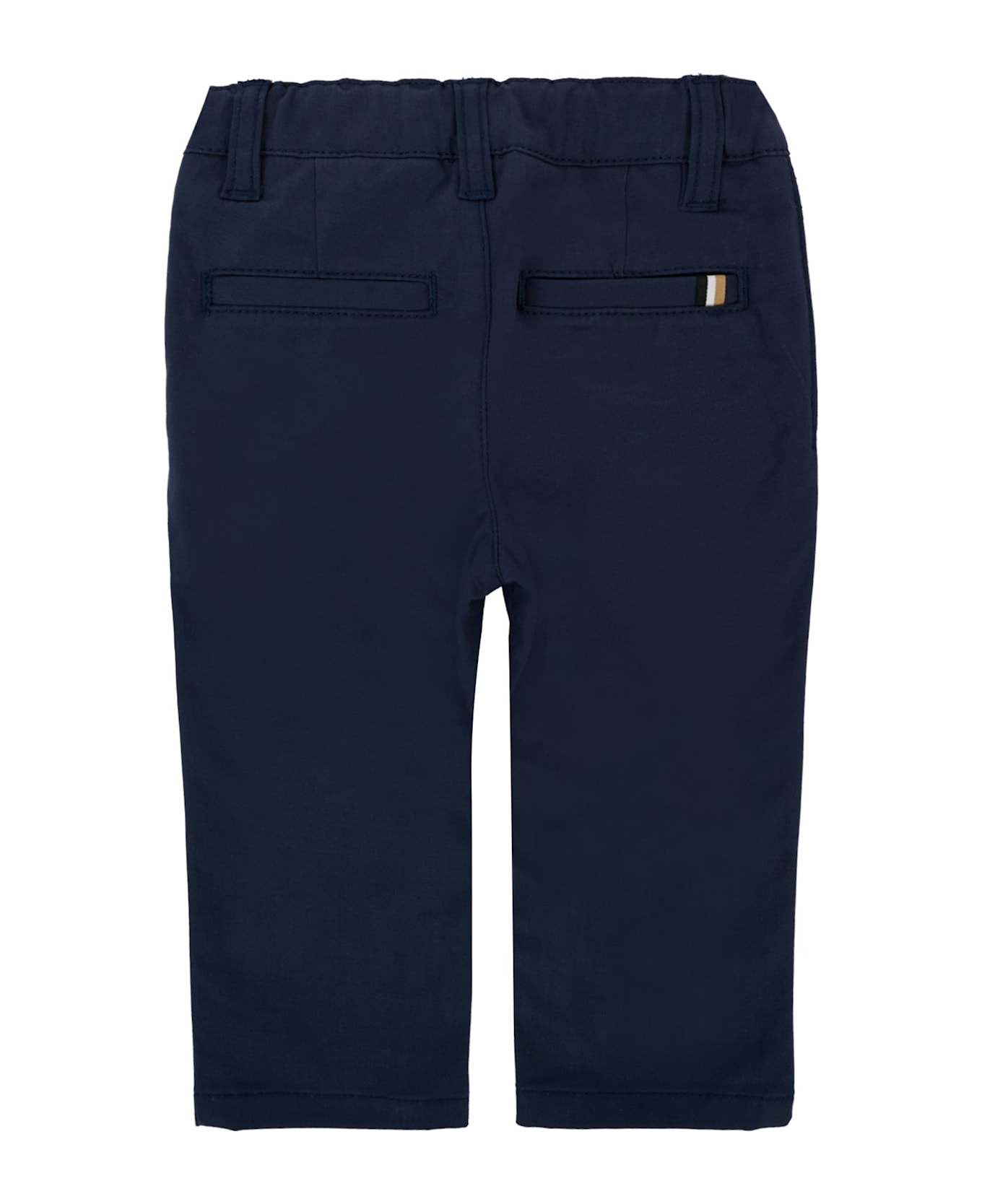 Hugo Boss Blue Trousers For Baby Boy With Logo Patch - Blue
