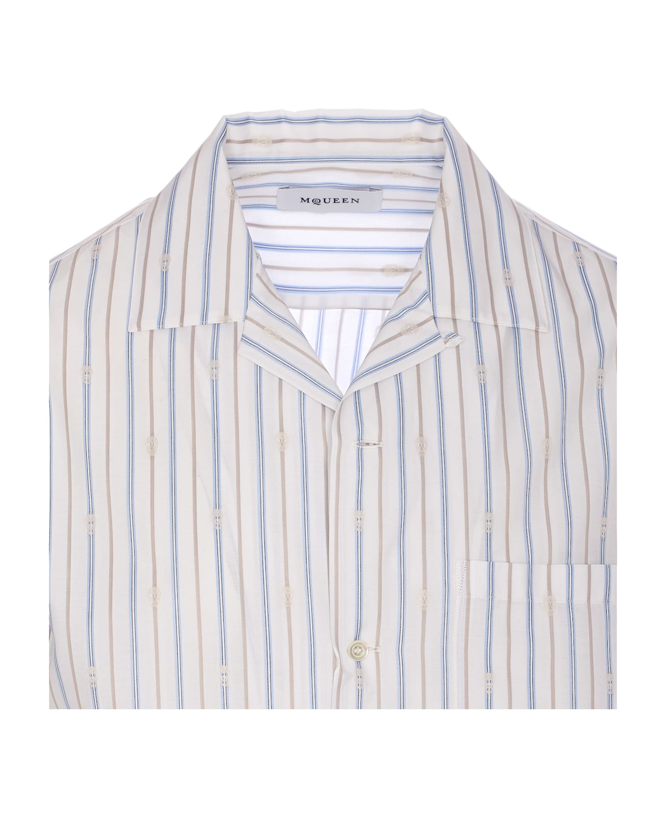 Alexander McQueen Skull Stripe Motif Shirt - White