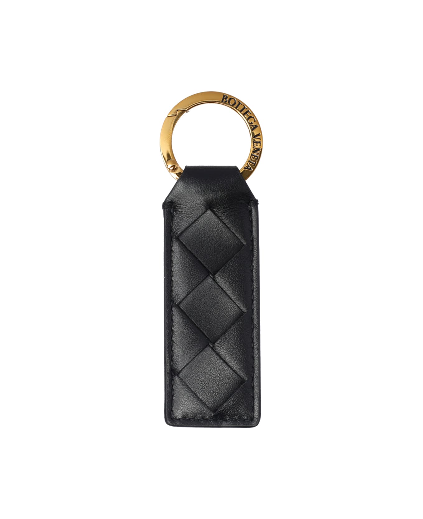 【BOTTEGA VENETA】★送料・関税込★Big Intreciato Keyring Bottega Veneta® Men's Intreccio Key Ring in Black. Shop