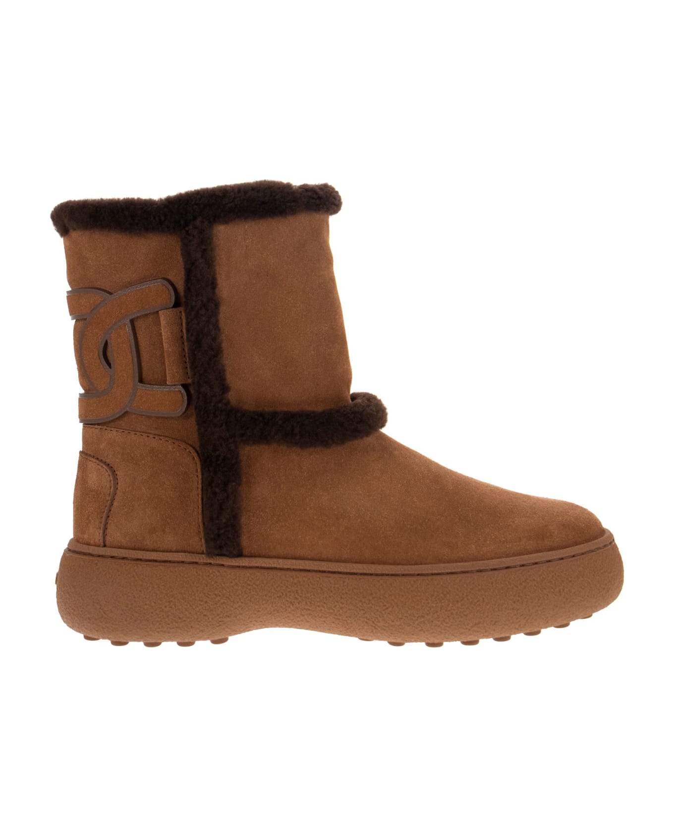 Tod's Padded Suede Ankle Boot - Brown