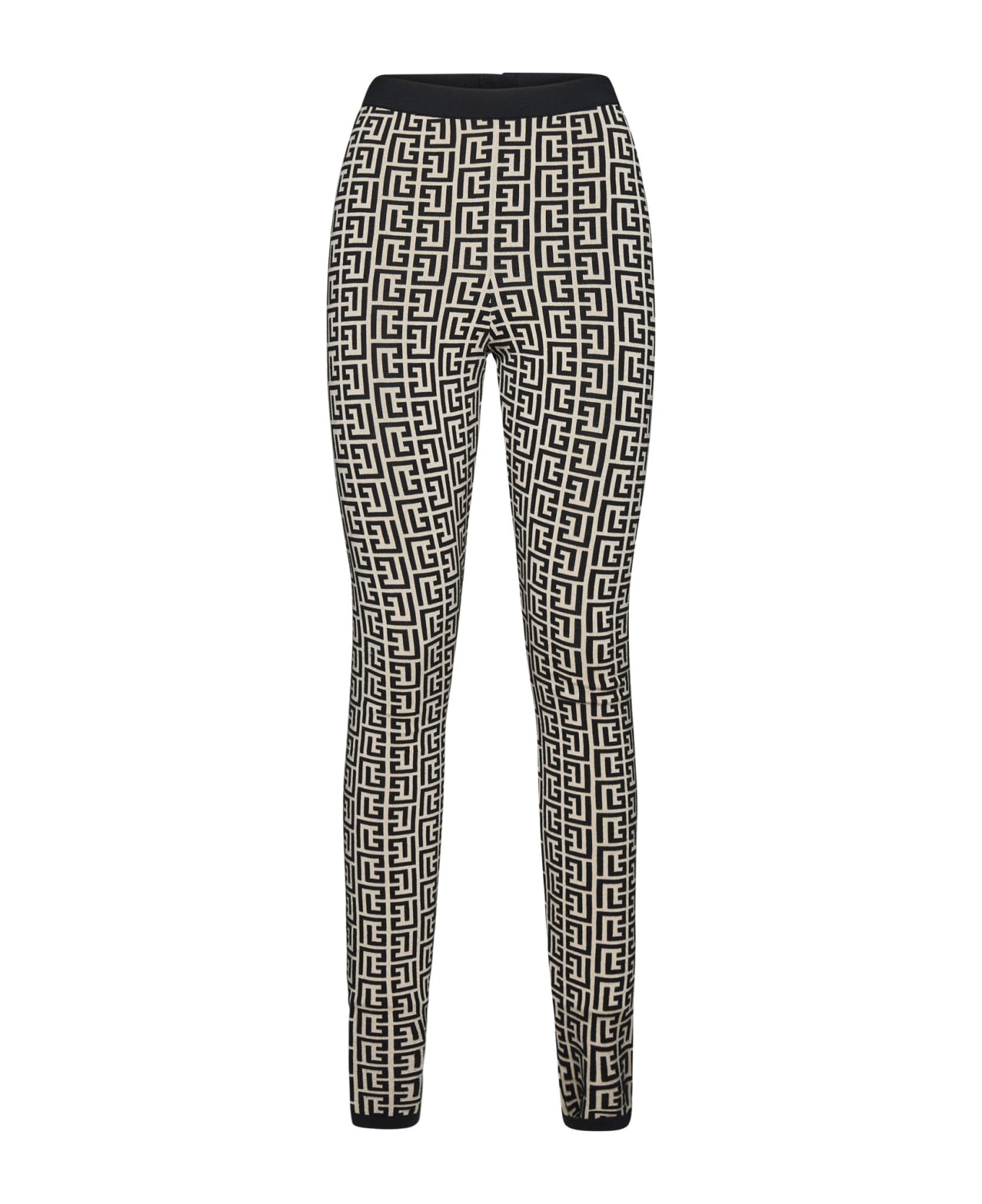 Balmain Monogram Knit Leggings - Black