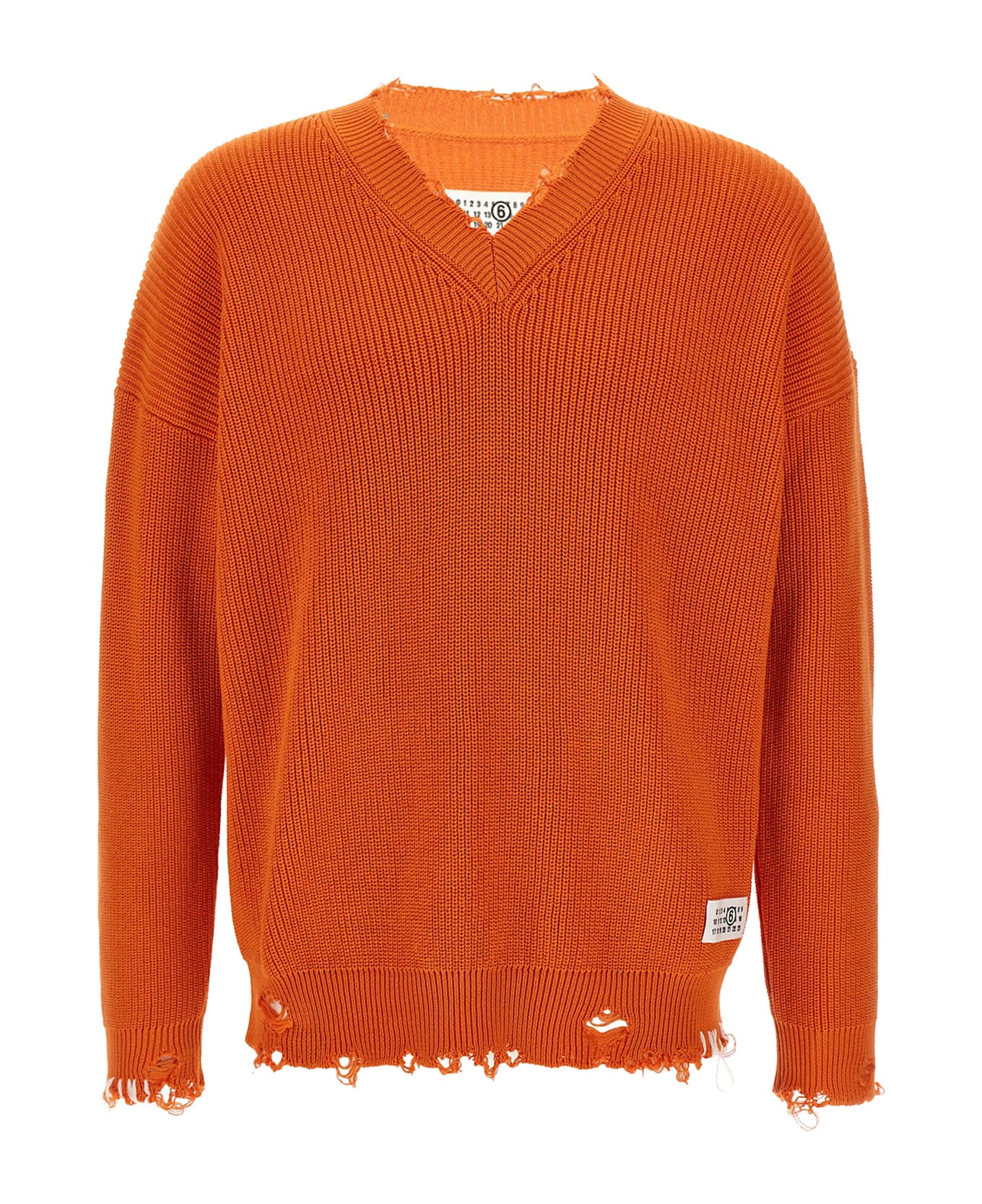 MM6 Maison Margiela Destroyed Sweater - orange