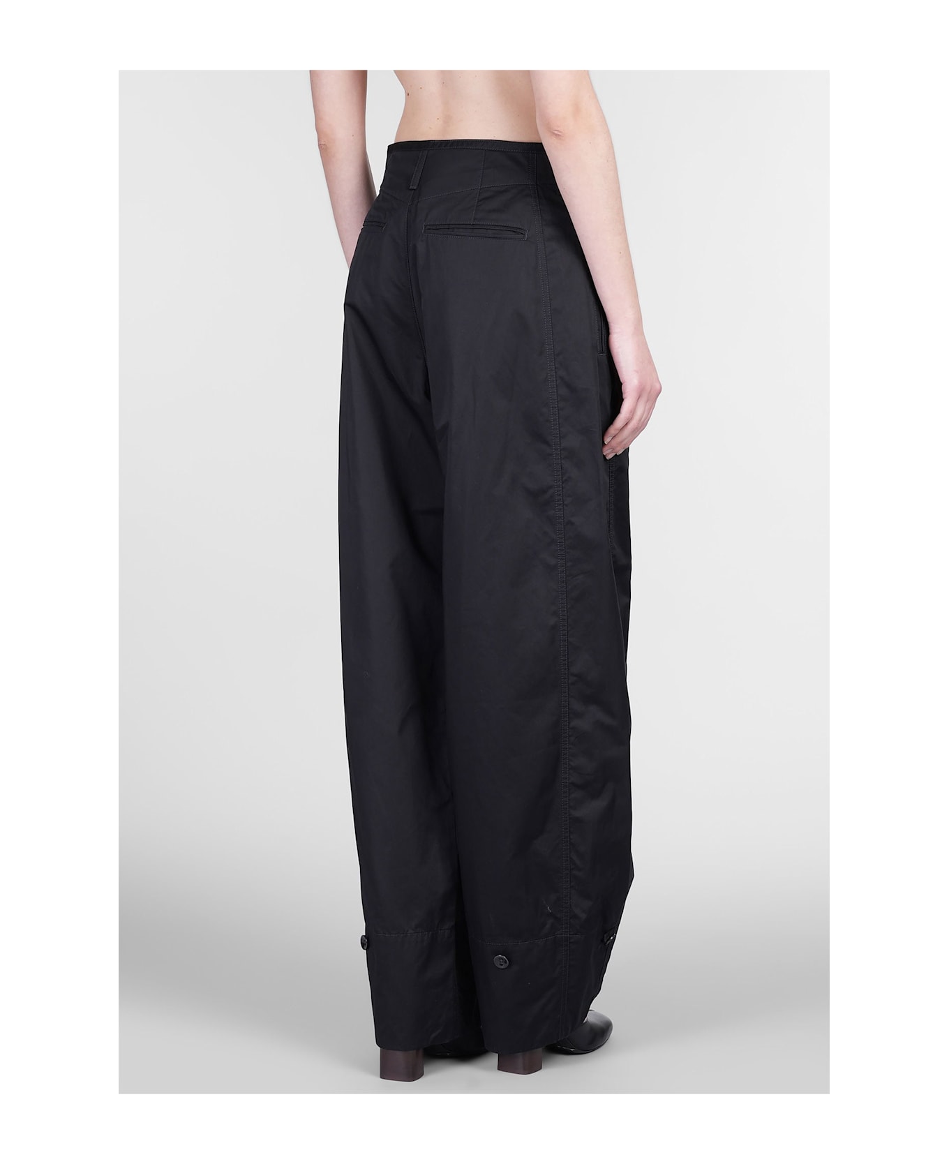 Lemaire Pants In Black Cotton - black