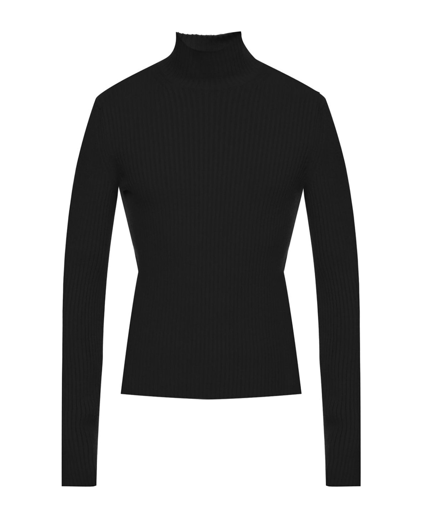 Balenciaga Cashmere Blend Rib Knit Turtleneck - Black