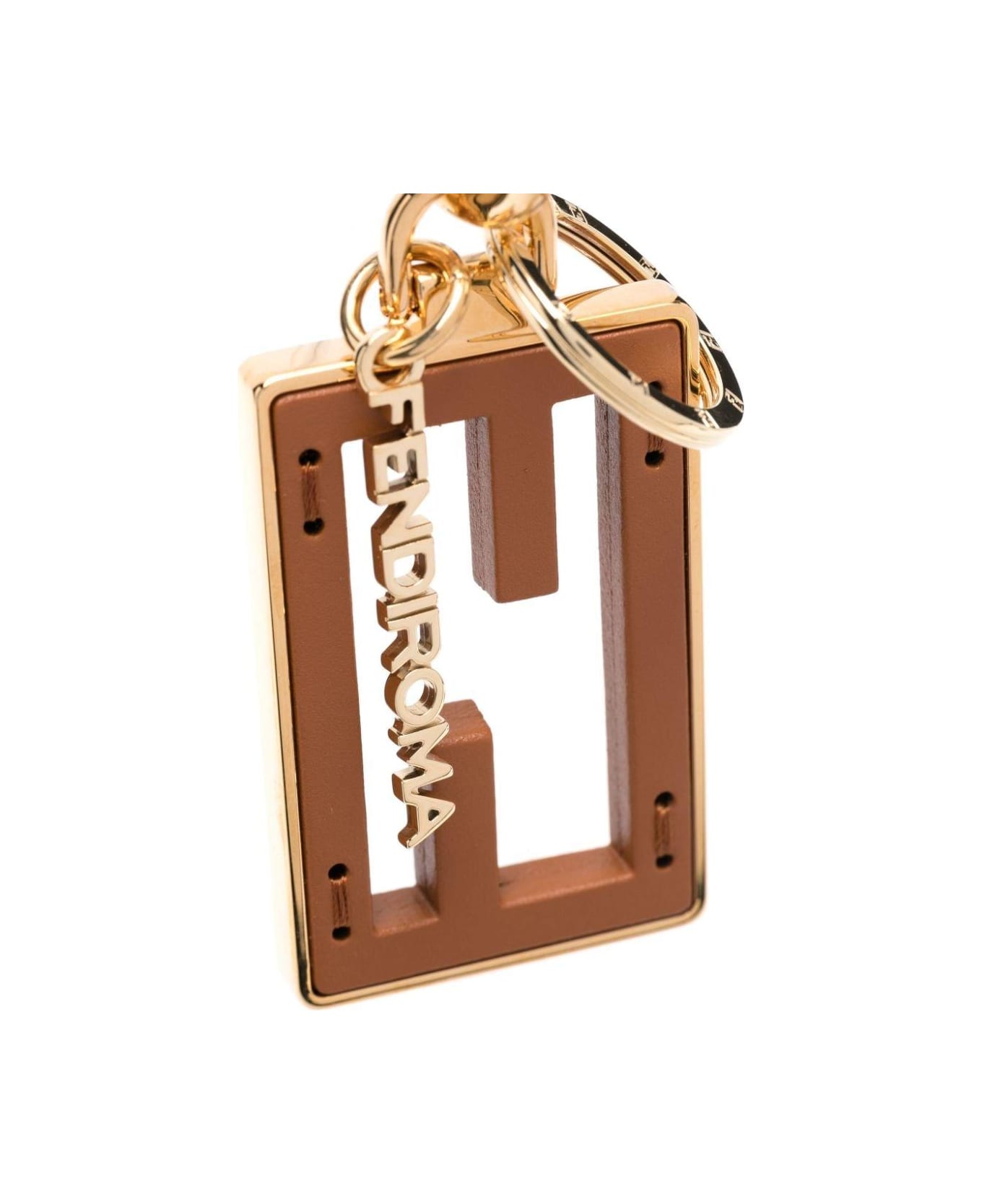 Fendi belt Ff Baguette Shaped Keyring - Golden