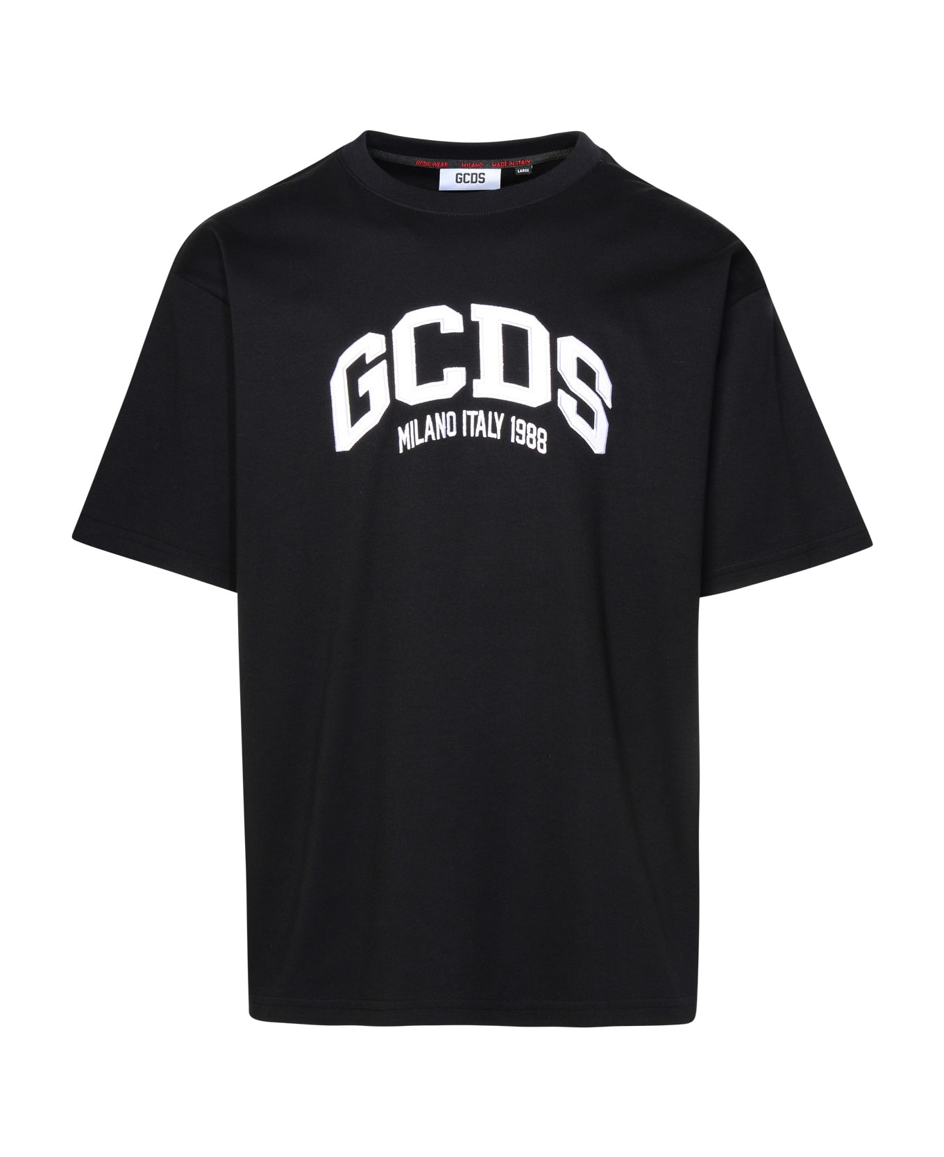 GCDS Black Cotton T-shirt - BLACK シャツ