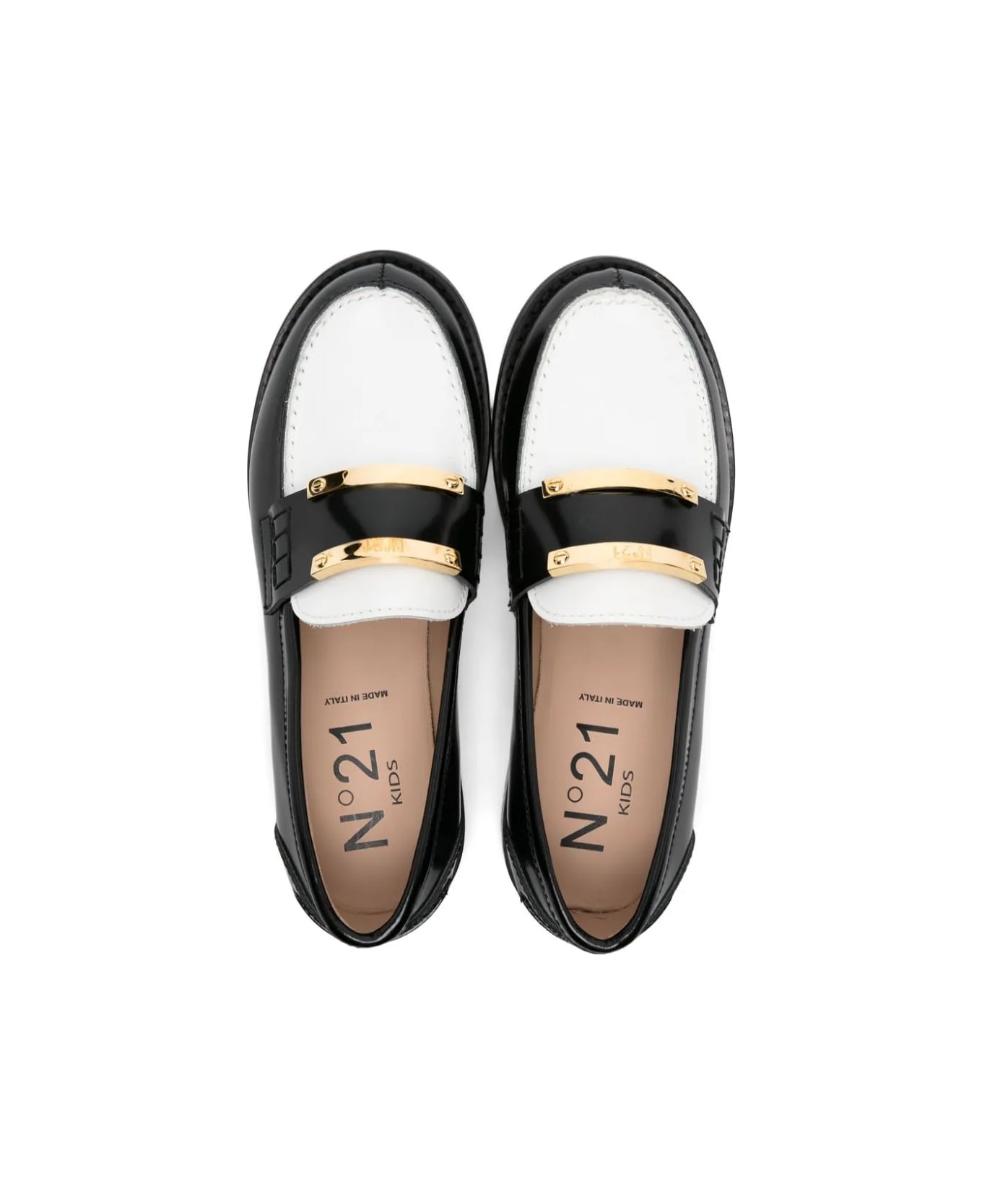 N.21 Loafers With Color-block Design - Black シューズ