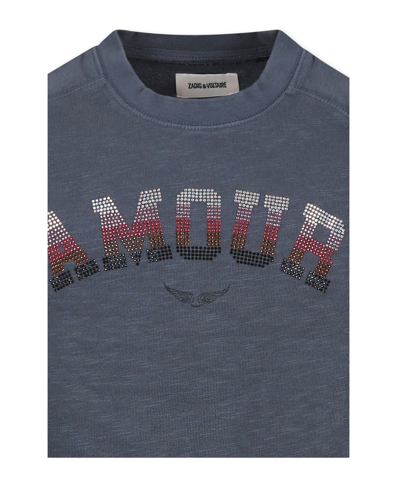 Zadig 
Voltaire Grey Sweat-shirt For Girl With Writing - Grey