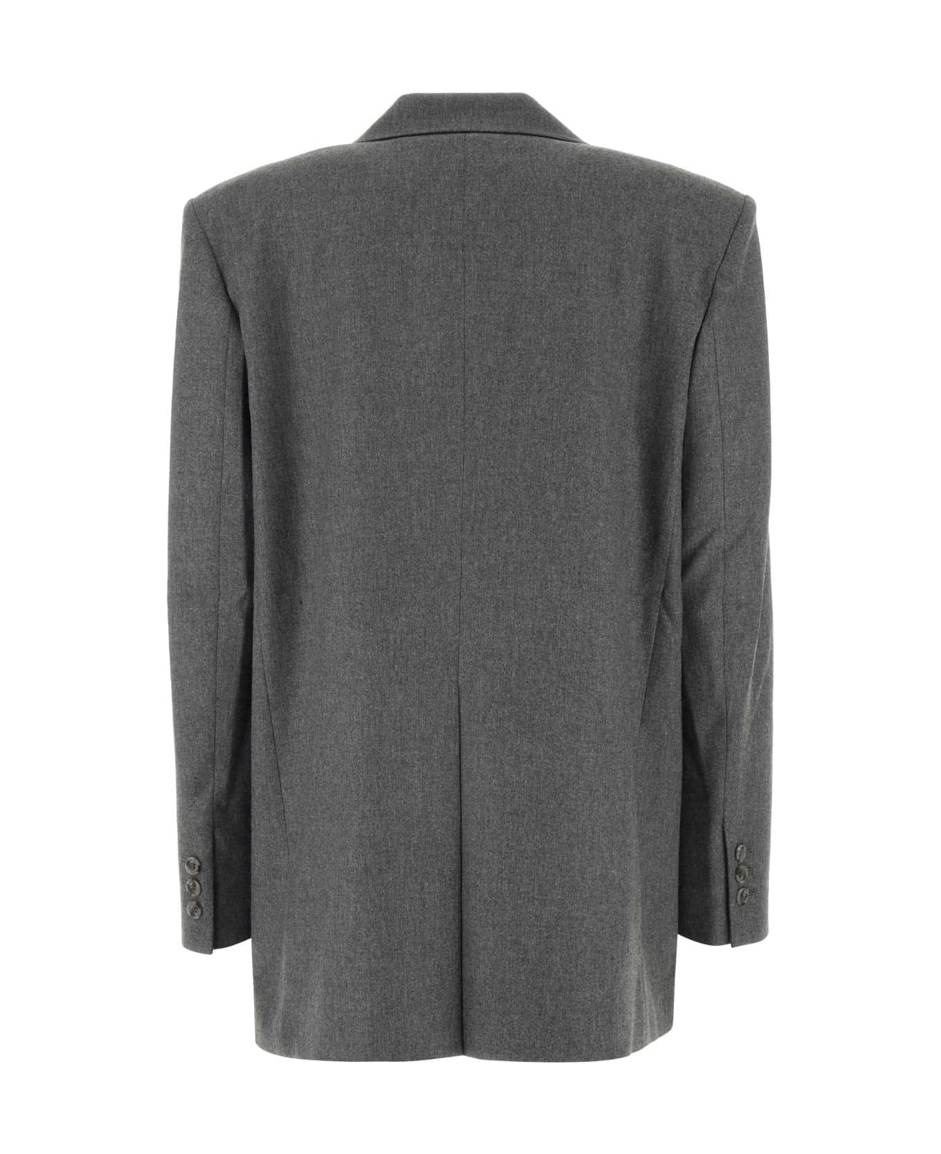 The Andamane Melange Grey Stretch Viscose Blend Guia Oversize Blazer - GREYMELANGE