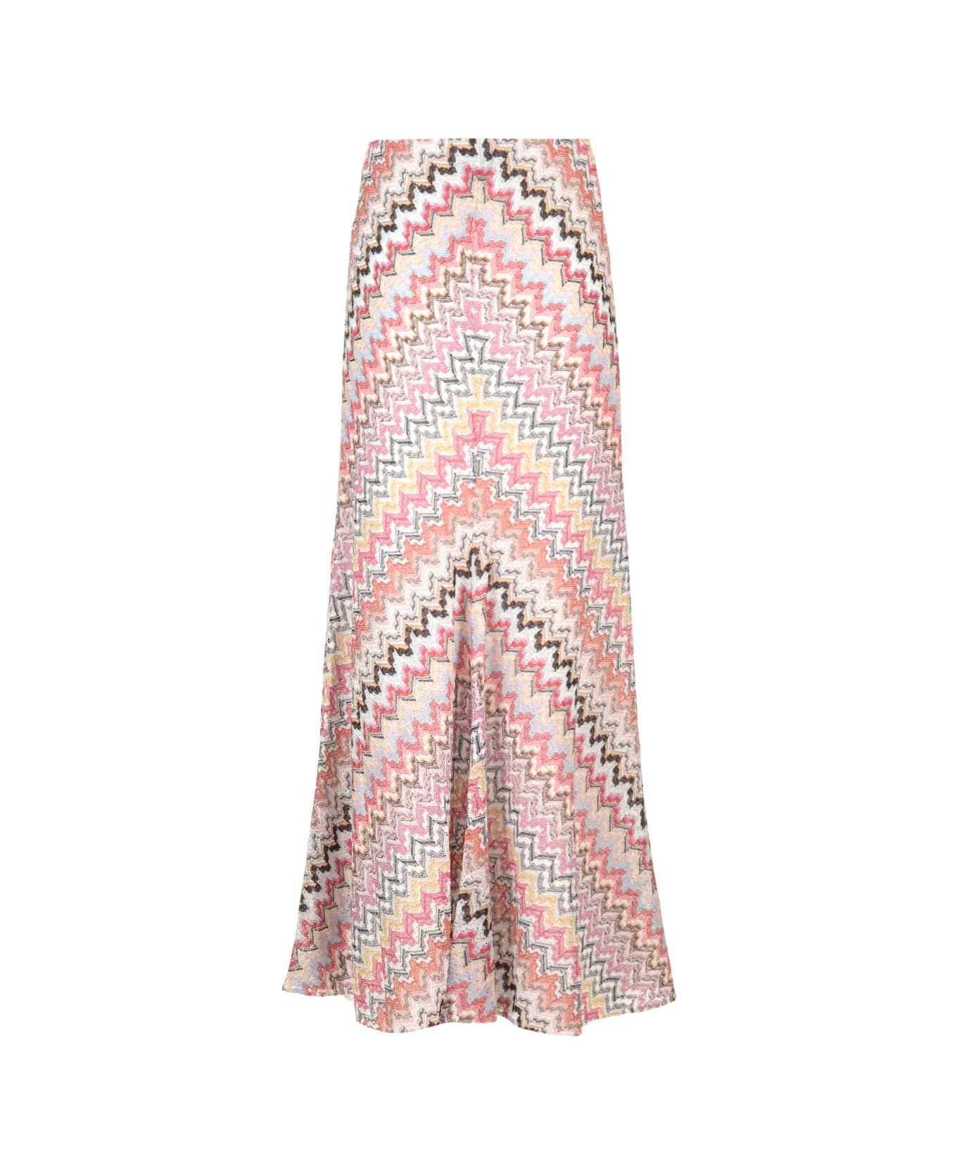 Missoni Viscose Knit Maxi Skirt - Pink/white