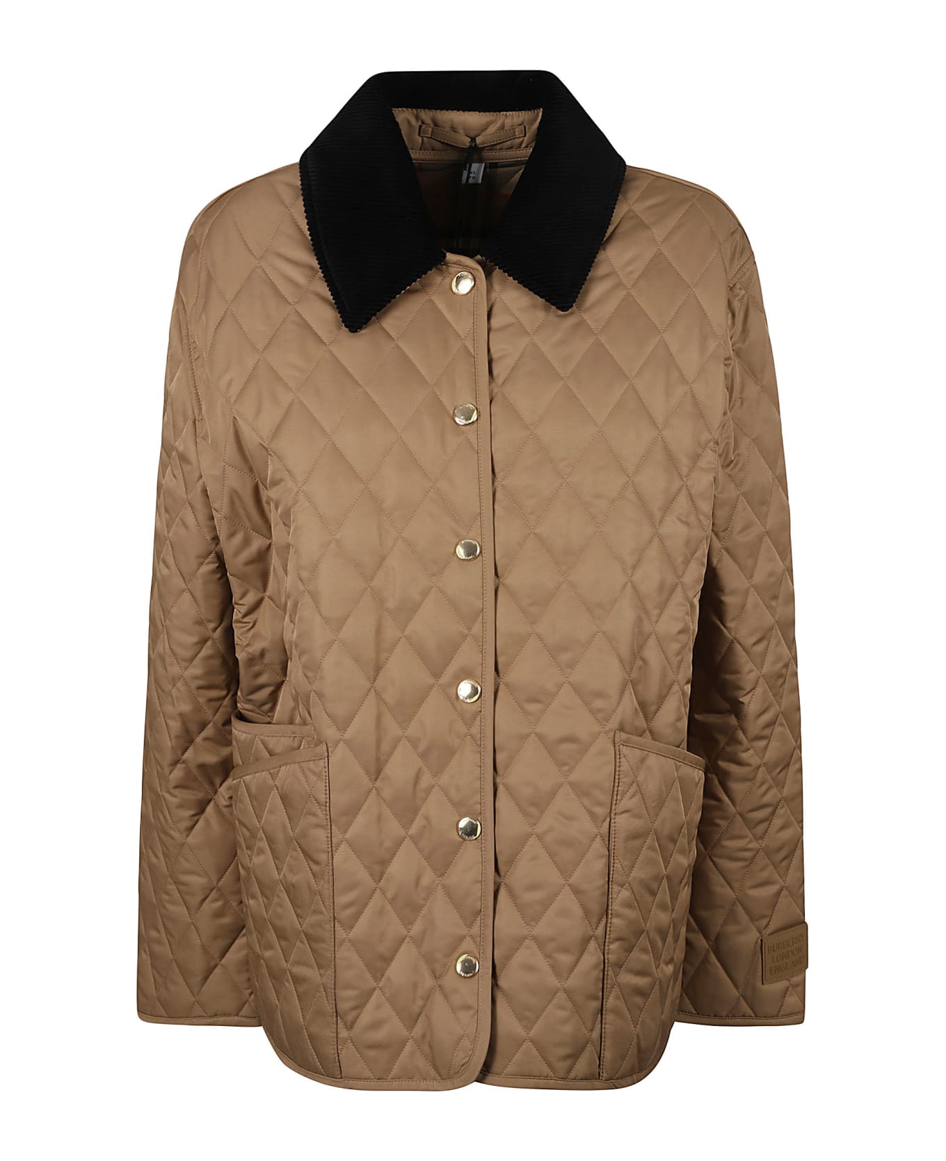 Burberry Buttoned Quilt Detail Jacket - Beige