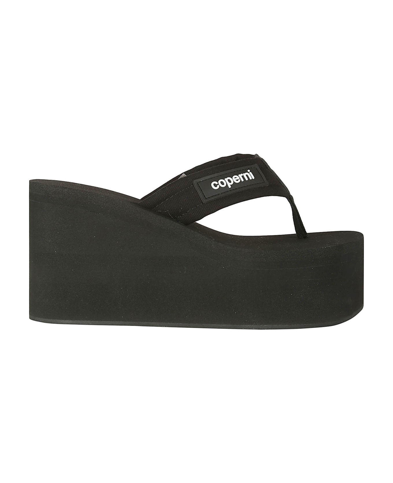 Coperni Branded Wedge Sandal - BLACK