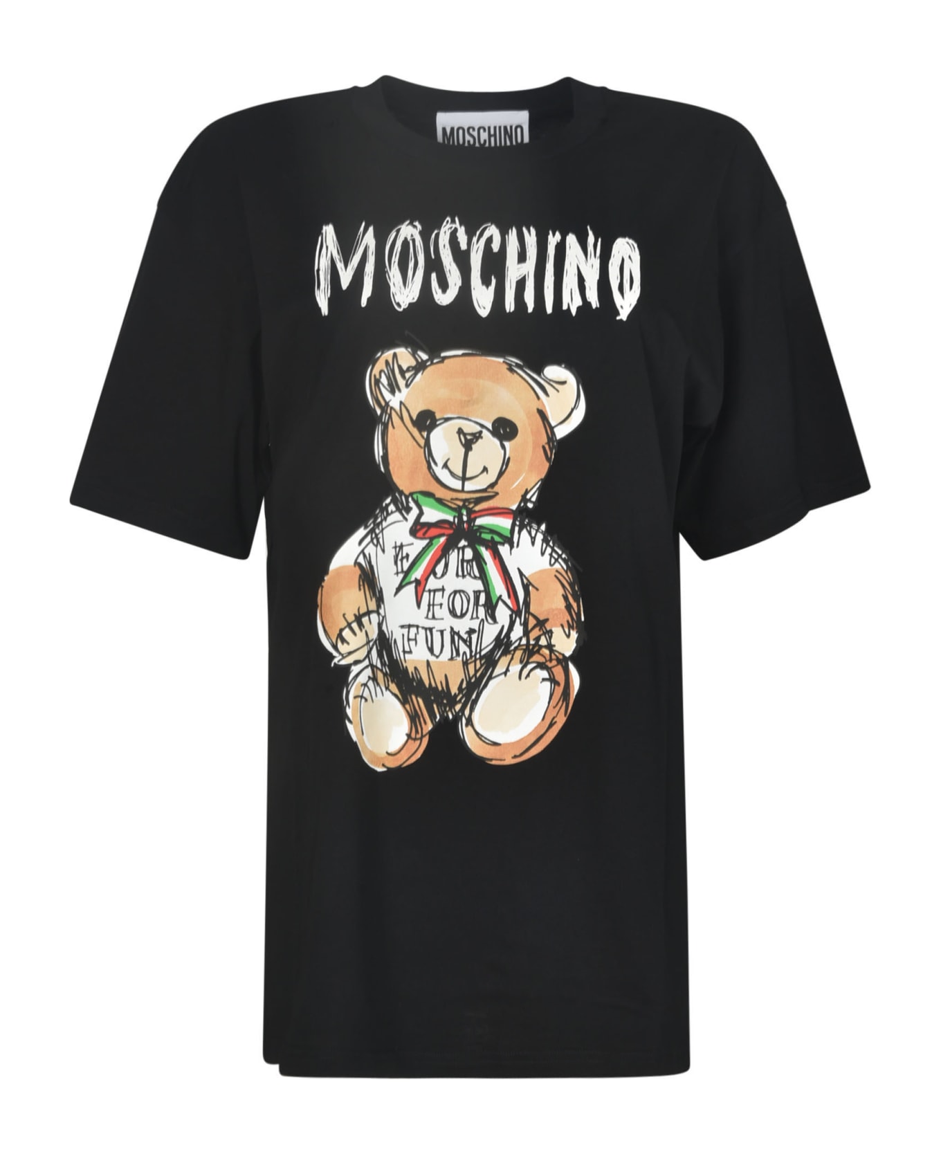 Moschino Logo Printed T-shirt - Black
