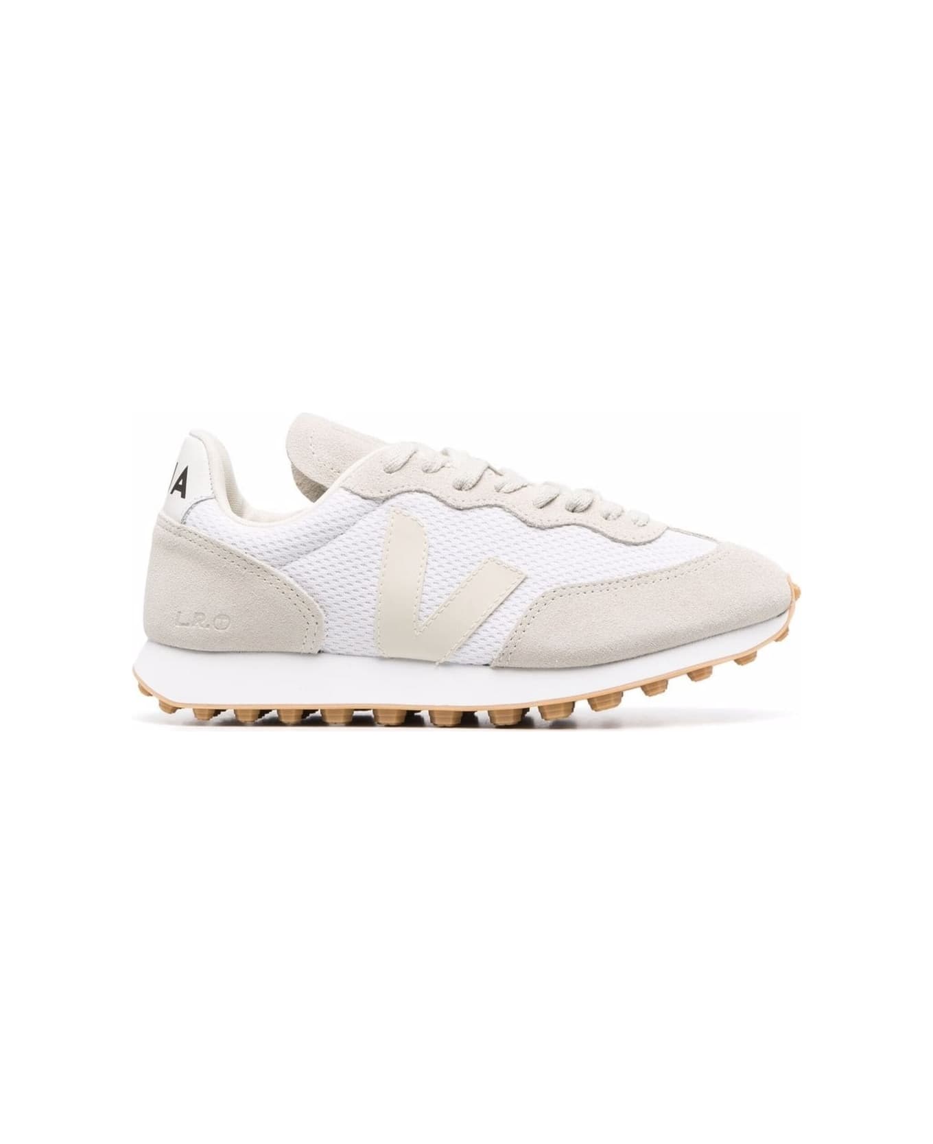 Veja Alveo Recycled Fabric And Suede Sneakers - White Natural