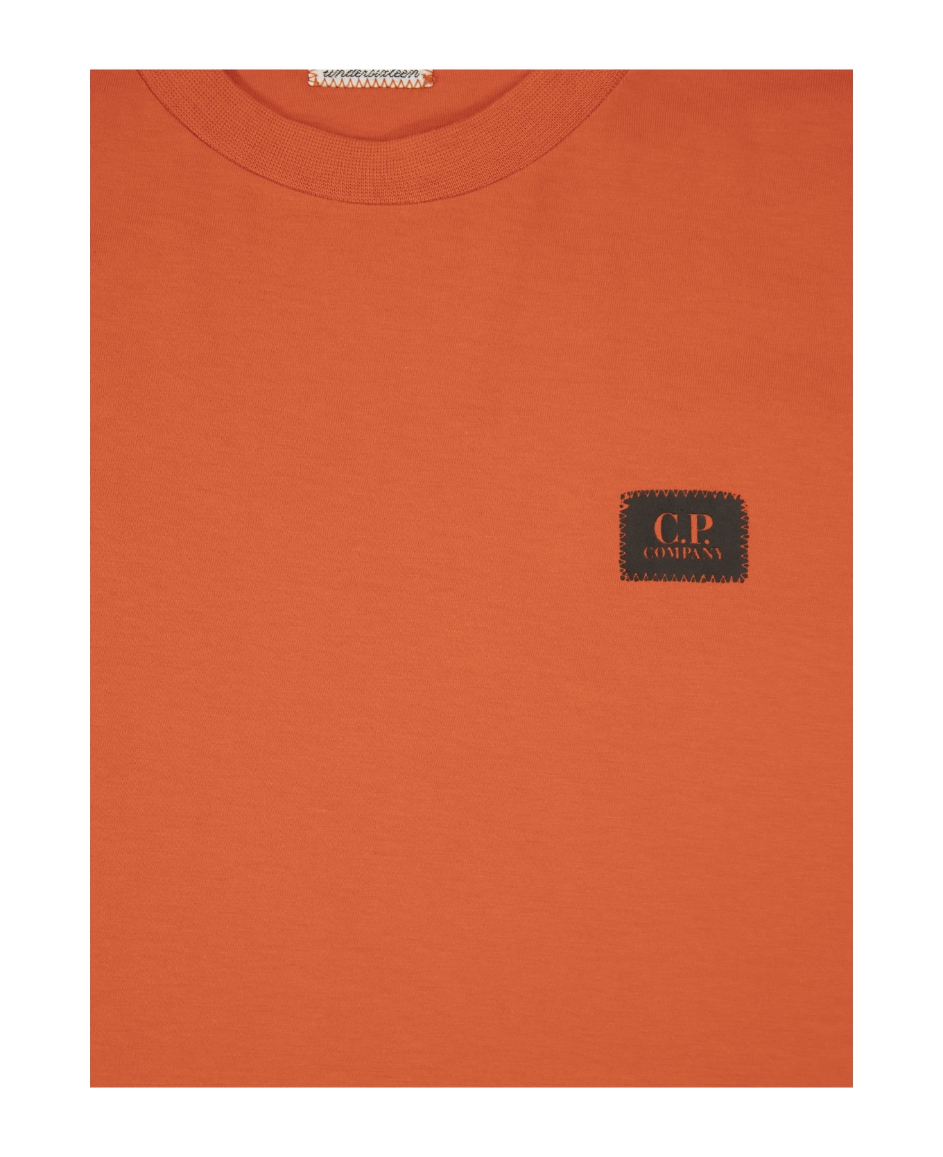 C.P. Company Crew-neck T-shirt With Logo - Orange