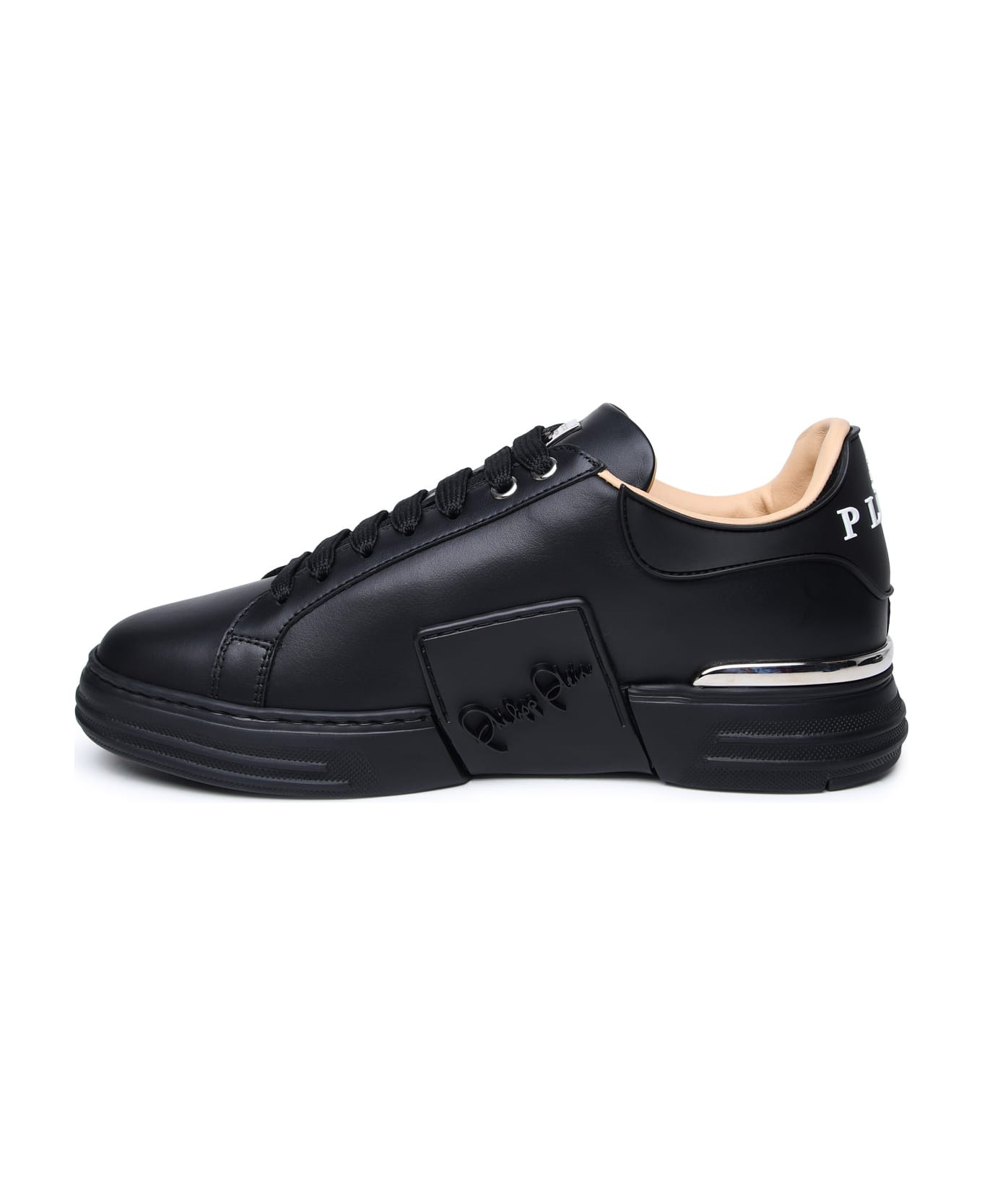 Philipp Plein Exagon Sneakers In Black Nappa Leather - Black