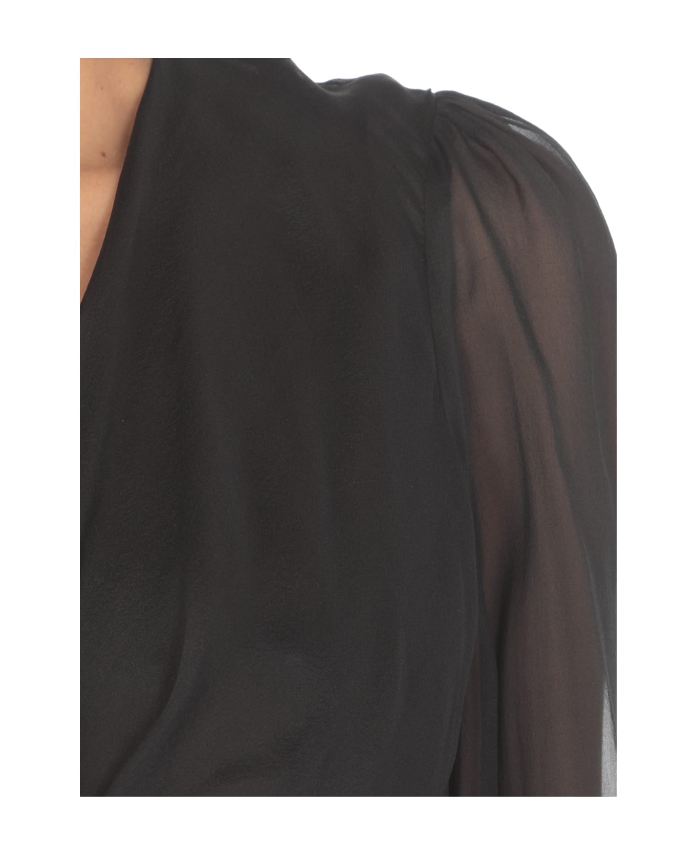 Elisabetta Franchi Black Silk Shirt - Black