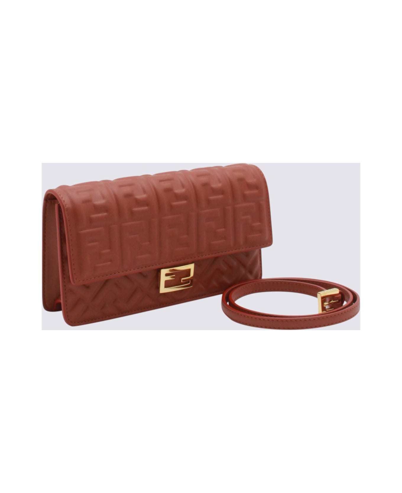 Fendi Brown Leather Mini Bag - SIENNA+ORO SOFT