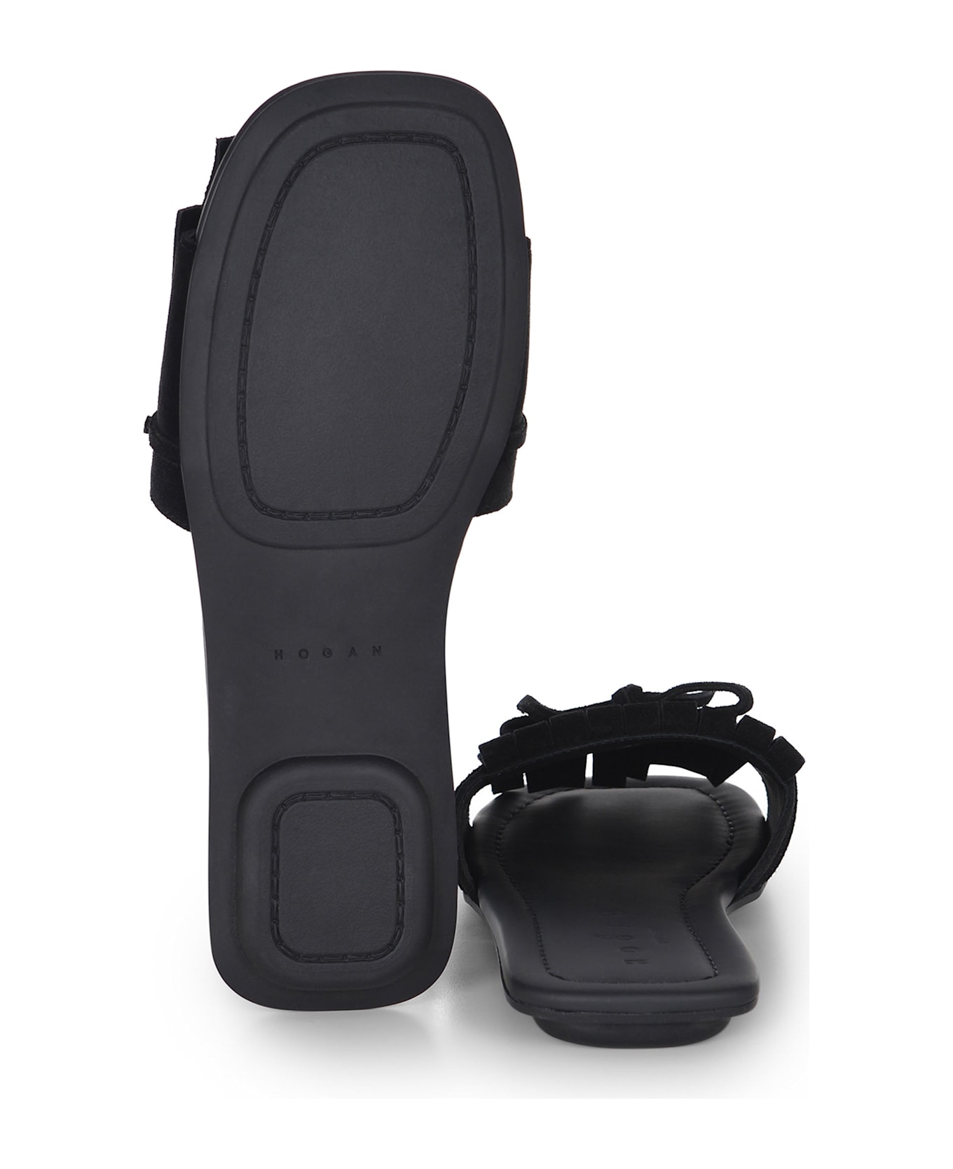Hogan Fringed Sandals - Black