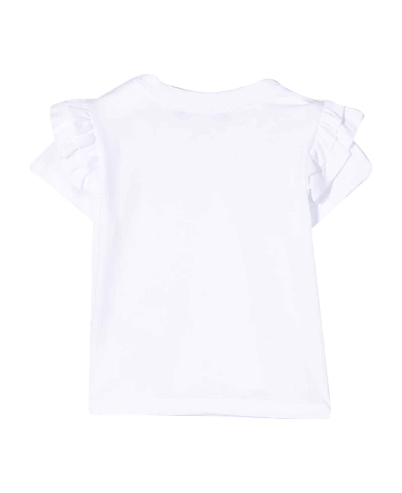 Balmain White T-shirt Baby Girl - Bianco/oro