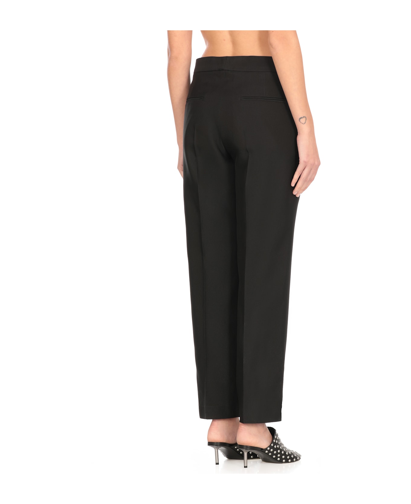 Jil Sander Silk Blend Tailor Trousers - Black
