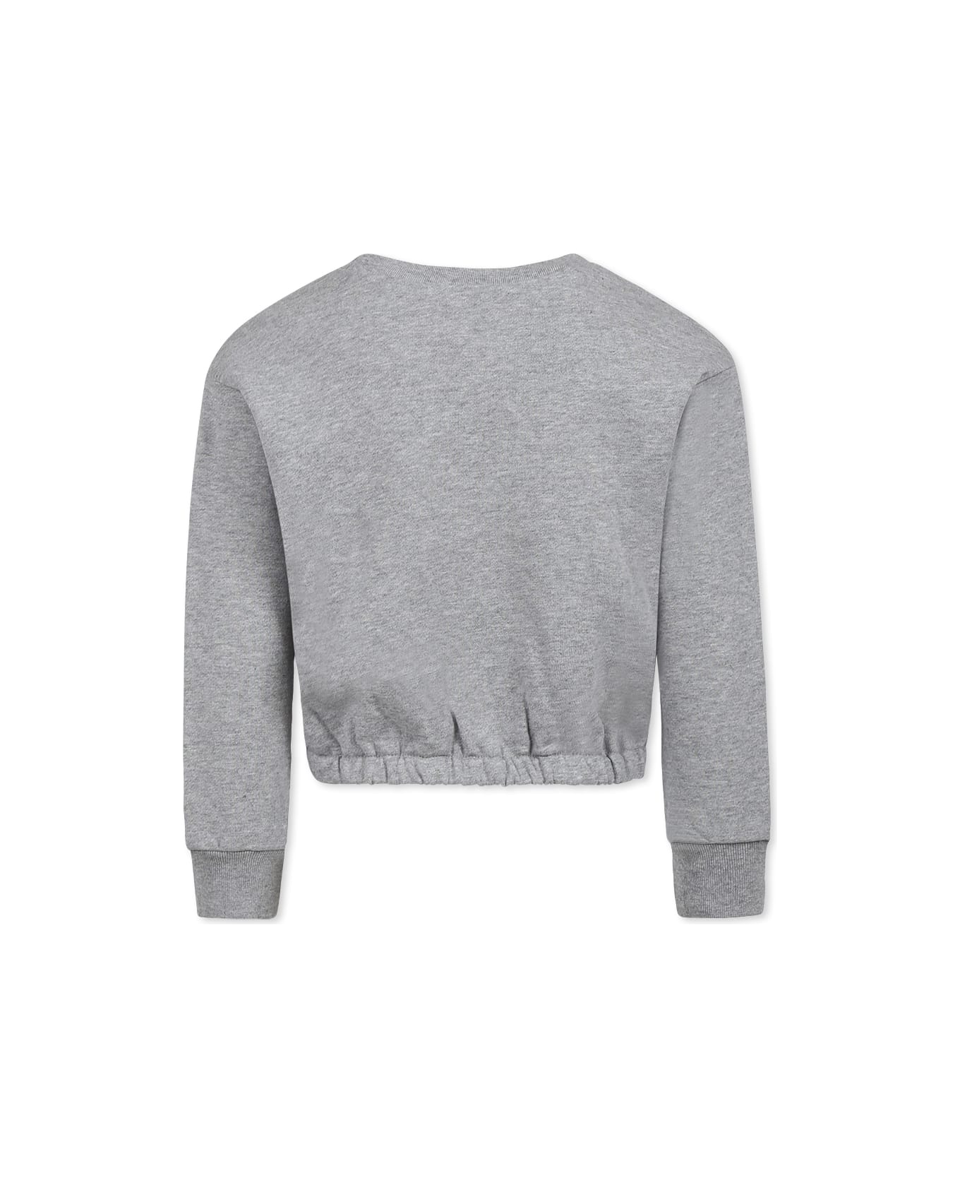 Marni Grey Crop Sweatshirt For Girl With Logo - Grey
