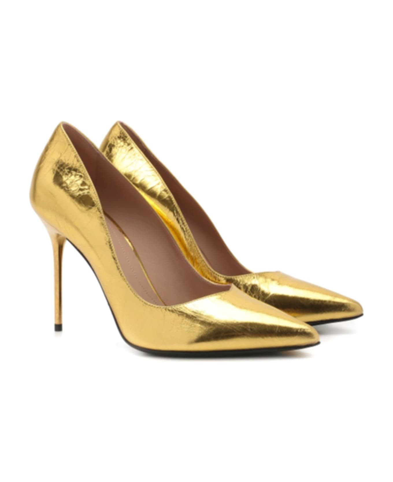 Balmain Leather Pumps - Gold