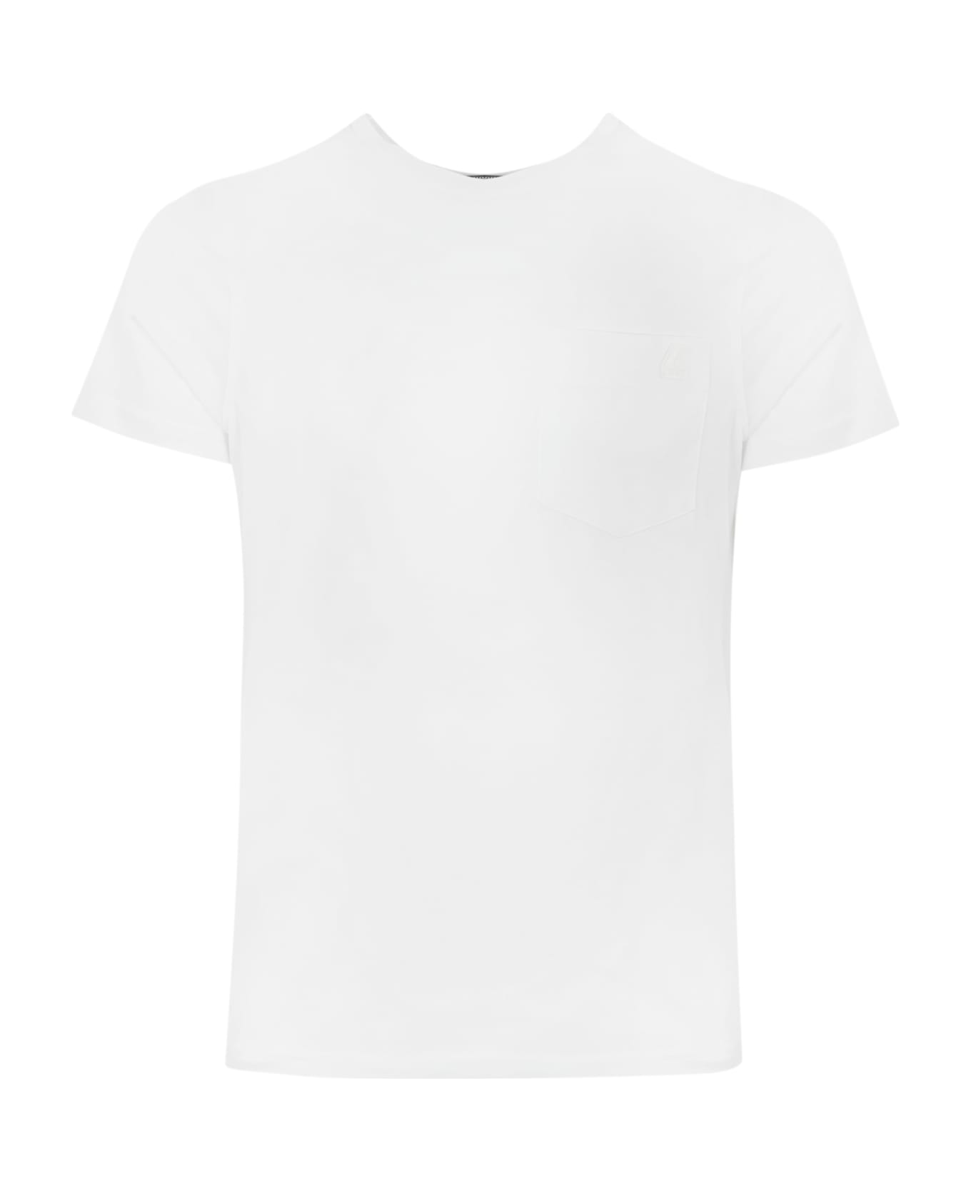 K-Way T-shirt With Rubber Logo - White