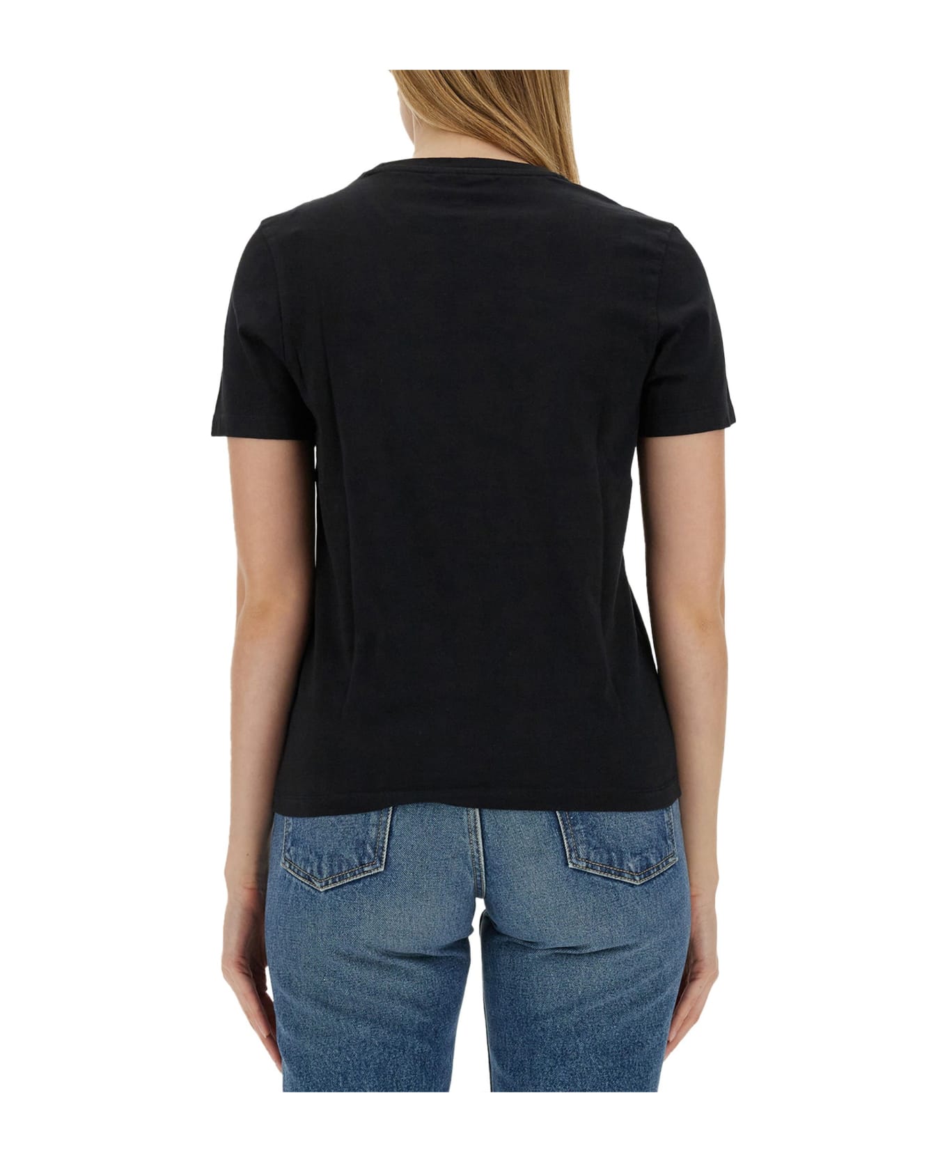 Maison Kitsuné T-shirt With Fox Patch - Black