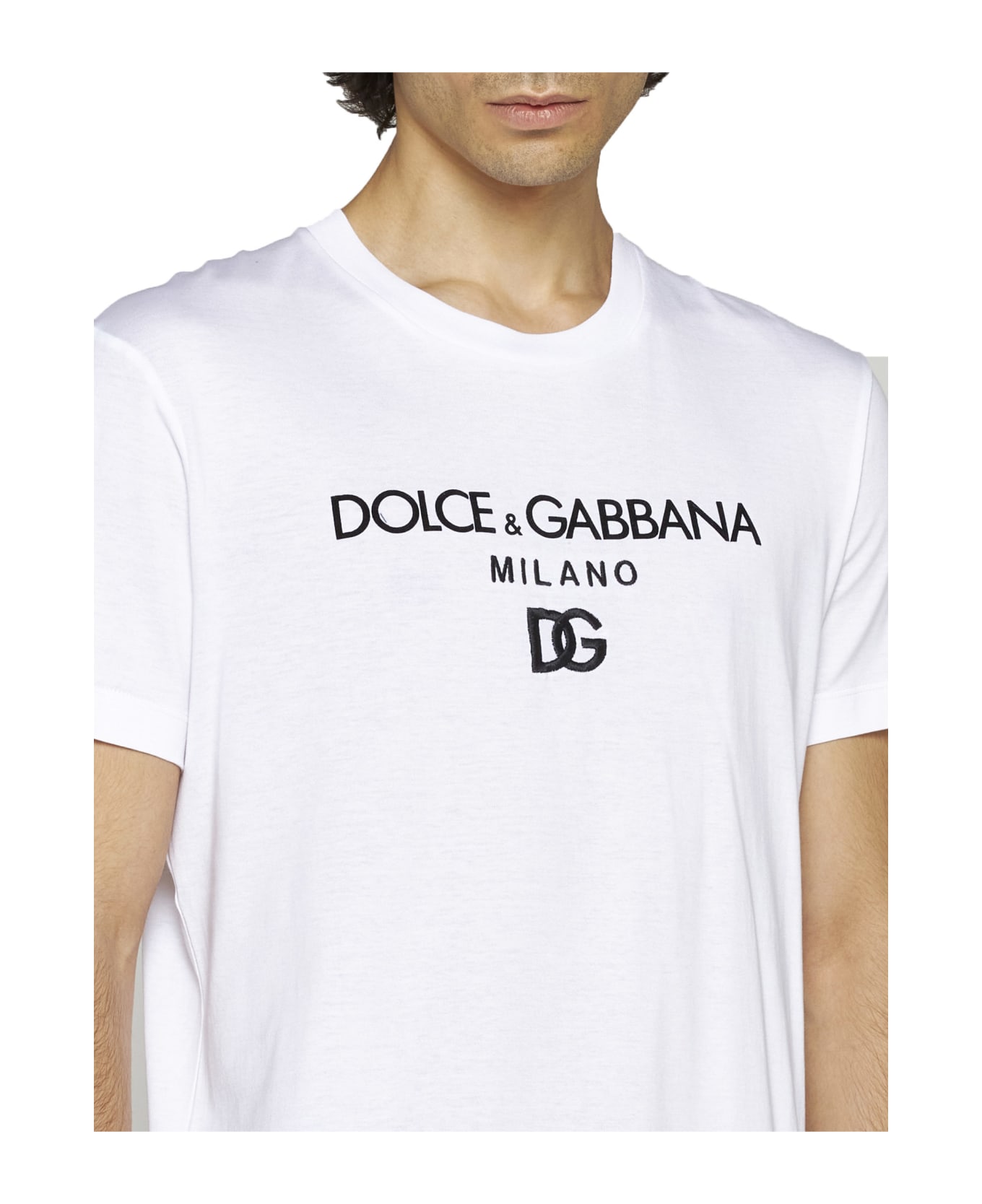 Dolce & Gabbana T-shirt Con Ricamo Logo - Bianco ottico