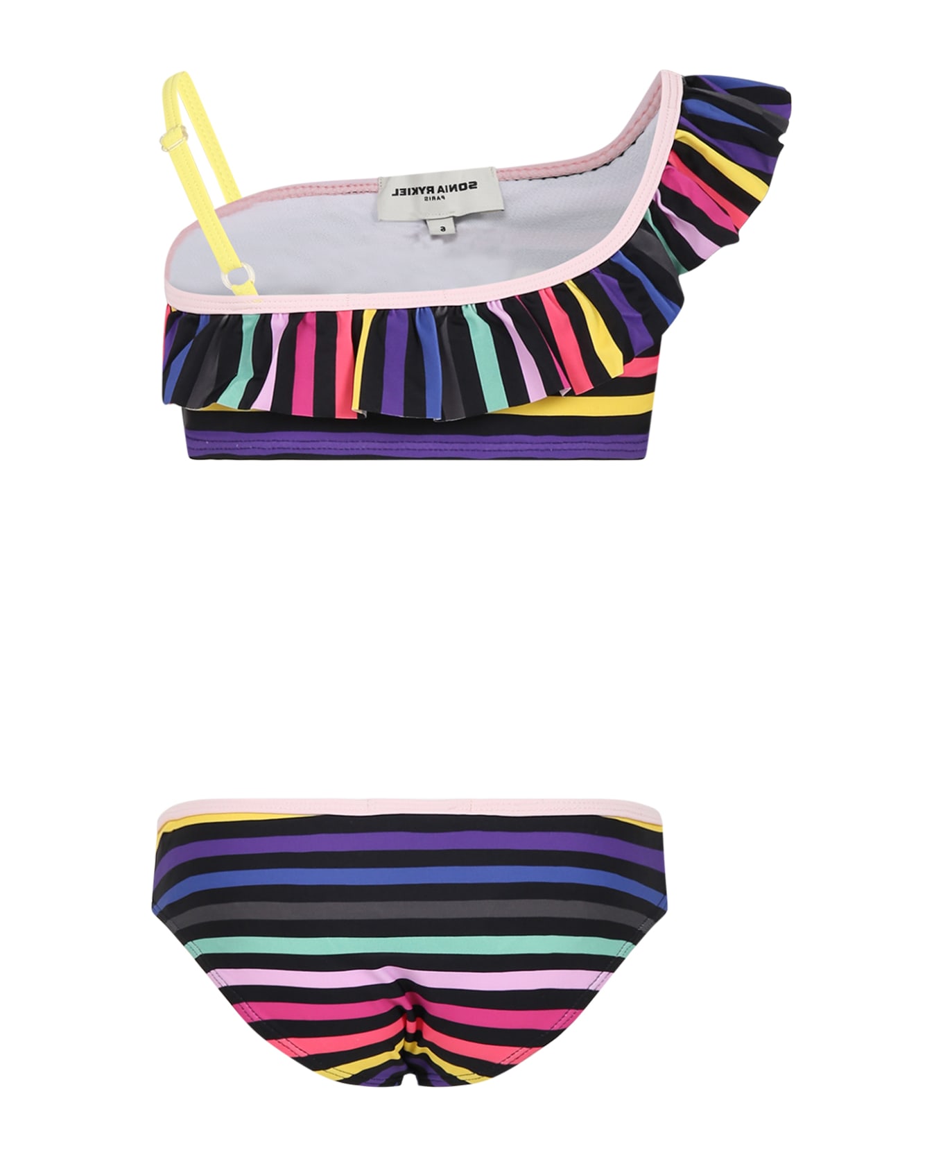 Rykiel Enfant Black Bikini For Girl With Frills - Multicolor